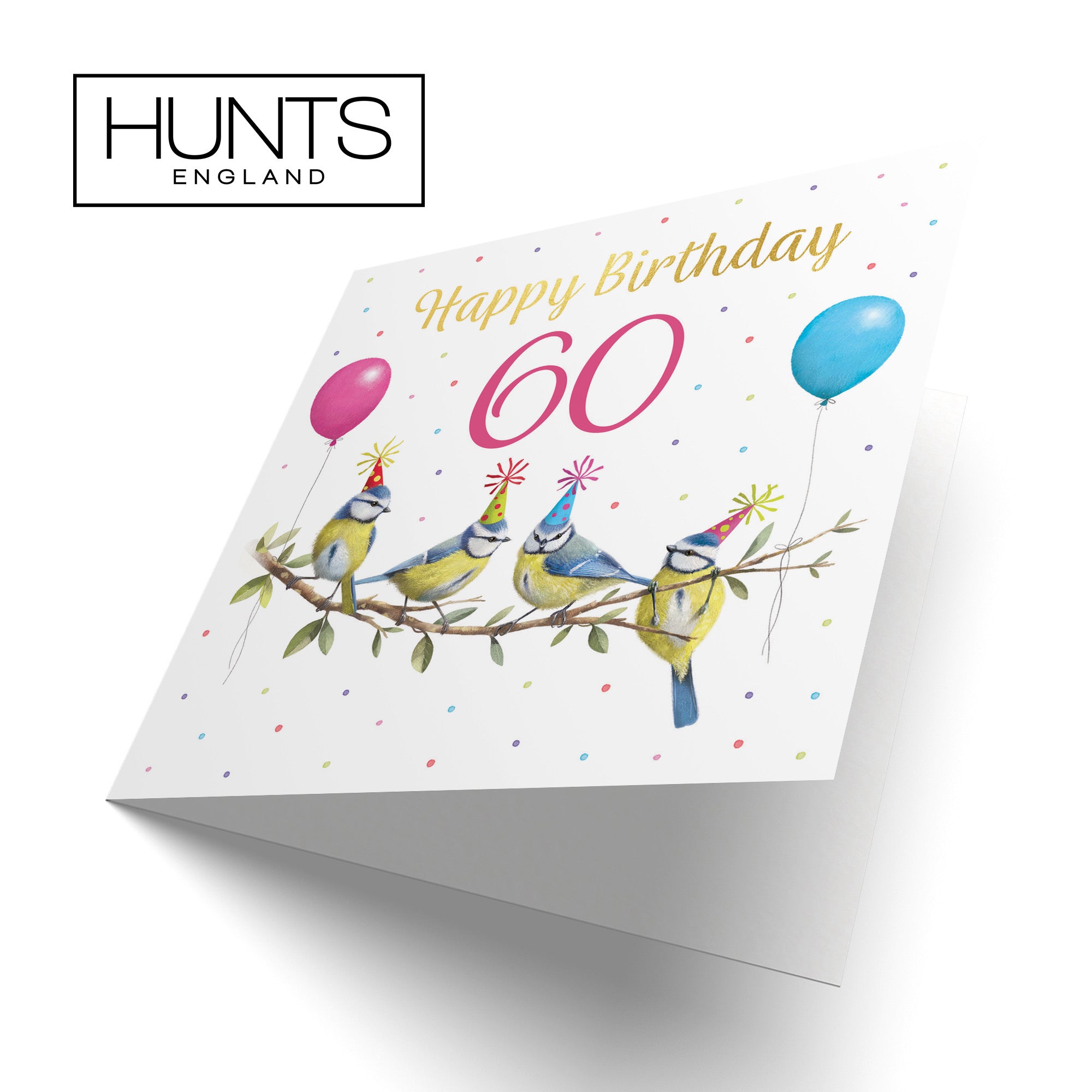 Blue Tits 60th Birthday Card Gold Foil Milo's Gallery - Default Title (B0CV9B6WNB)