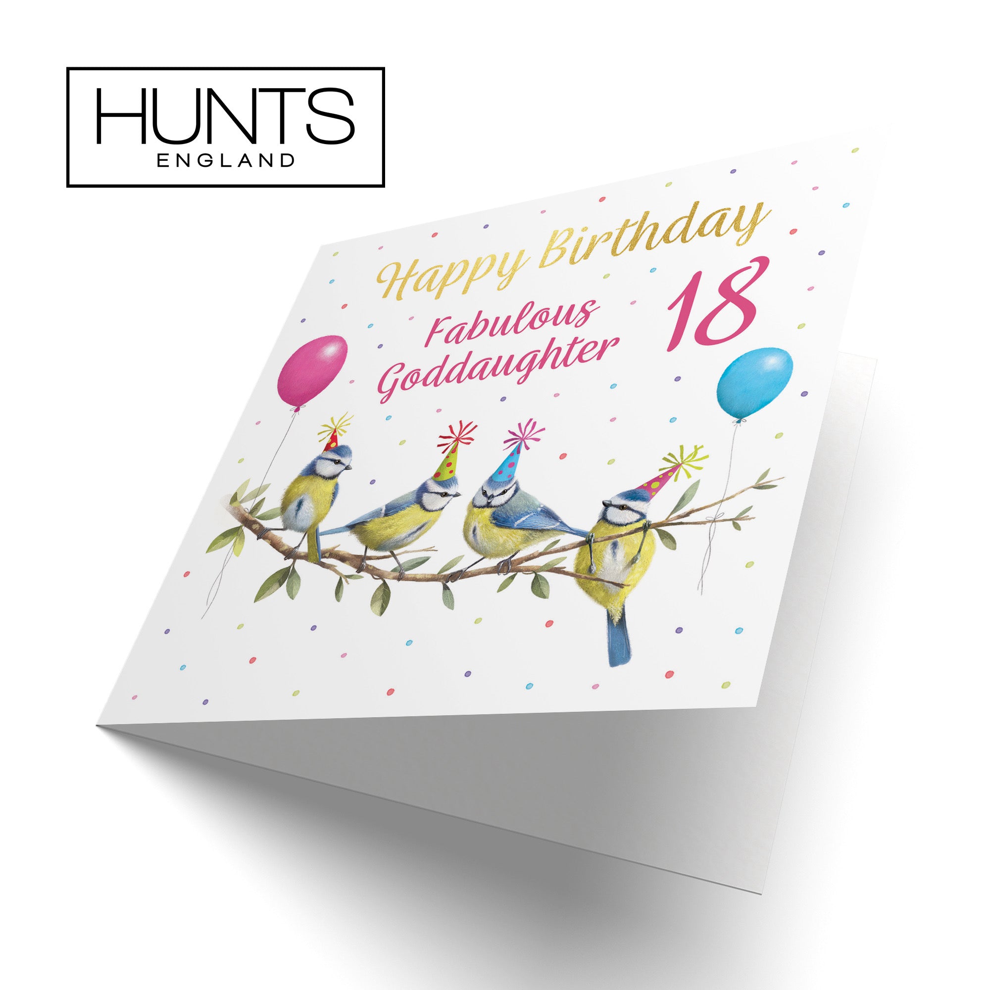 18th Goddaughter Blue Tits Birthday Card Gold Foil Milo's Gallery - Default Title (B0CV9B8YG3)