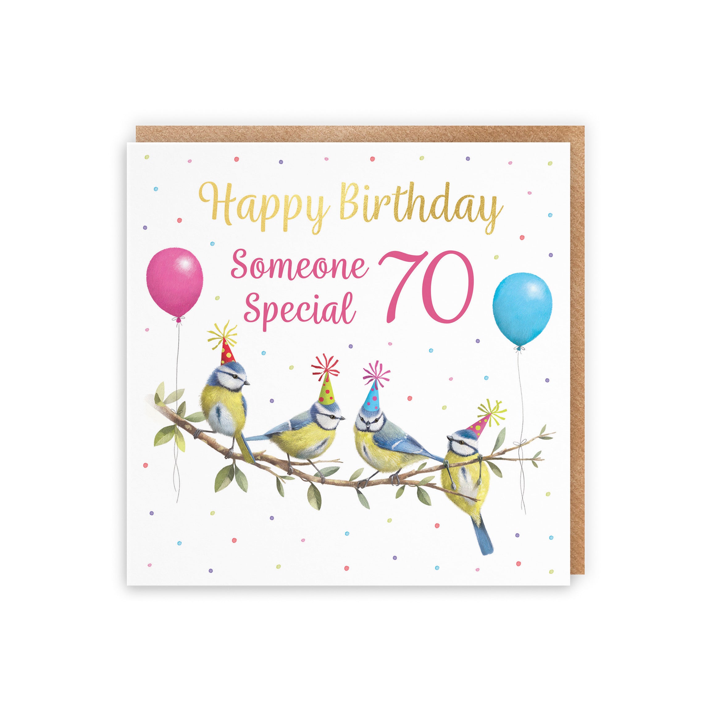 70th Someone Special Blue Tits Birthday Card Gold Foil Milo's Gallery - Default Title (B0CV9FX89Z)