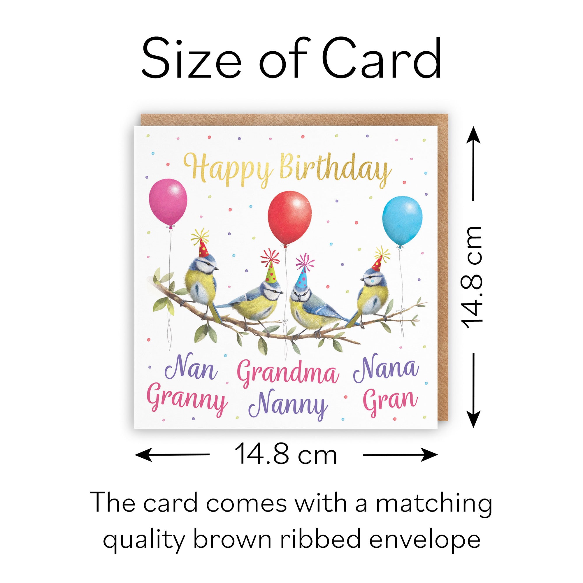 Multi Name Grandma Birthday Card Gold Foil Milo's Gallery - Default Title (B0CV9HYVNW)