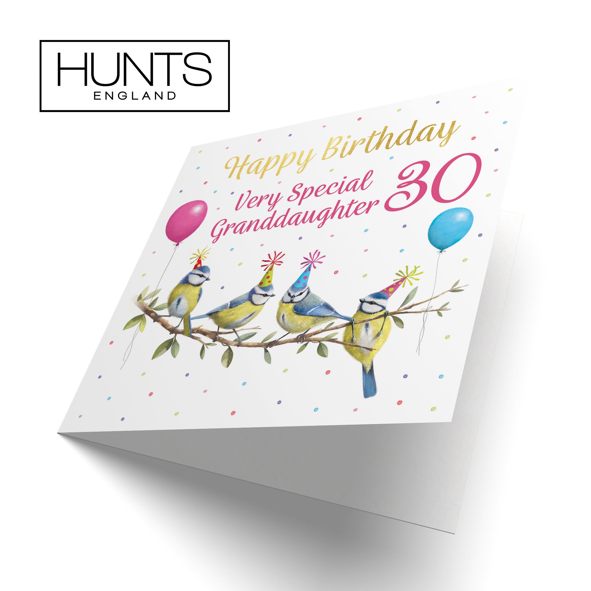 30th Granddaughter Blue Tits Birthday Card Gold Foil Milo's Gallery - Default Title (B0CV9J8B71)