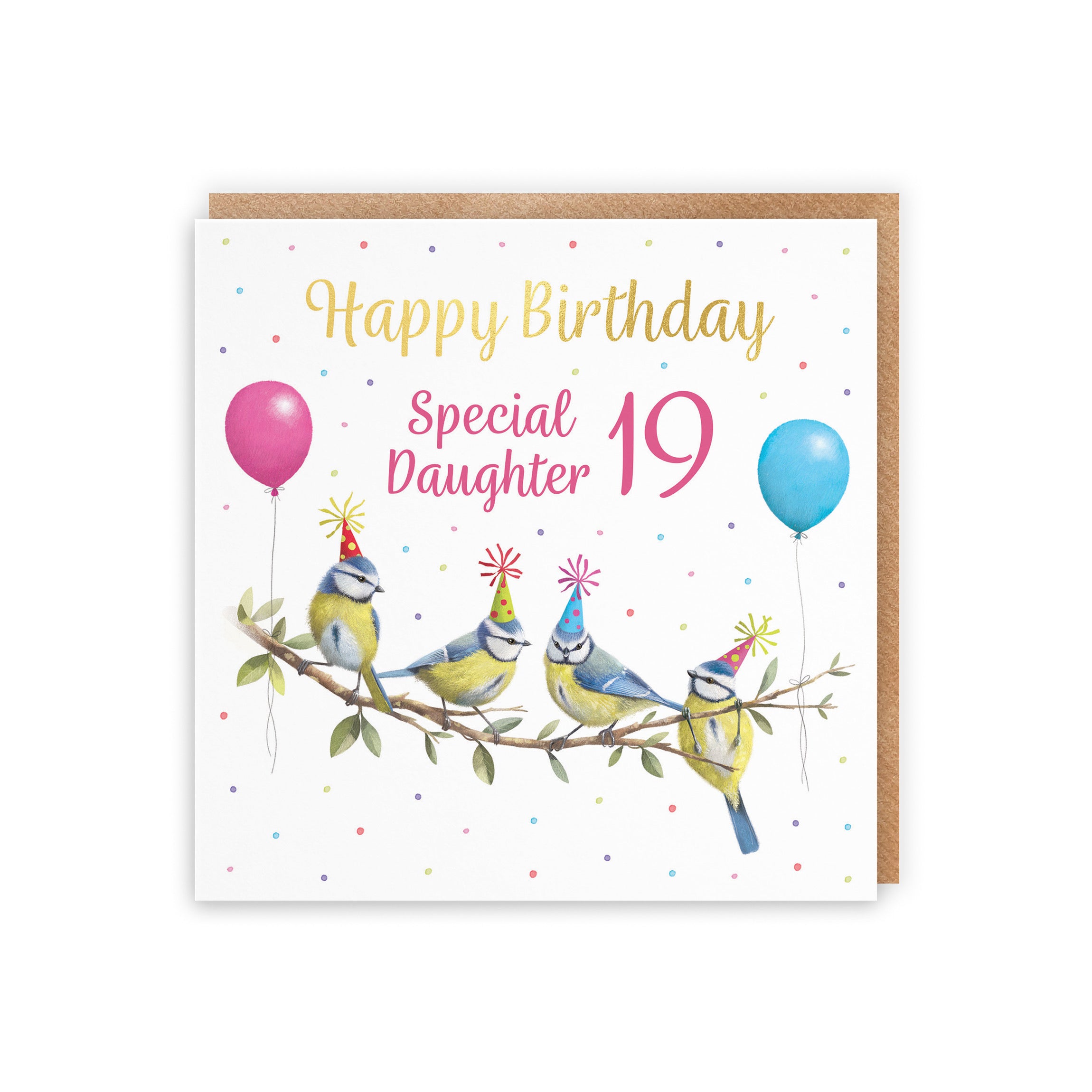 19th Daughter Blue Tits Birthday Card Gold Foil Milo's Gallery - Default Title (B0CV9MH3FG)