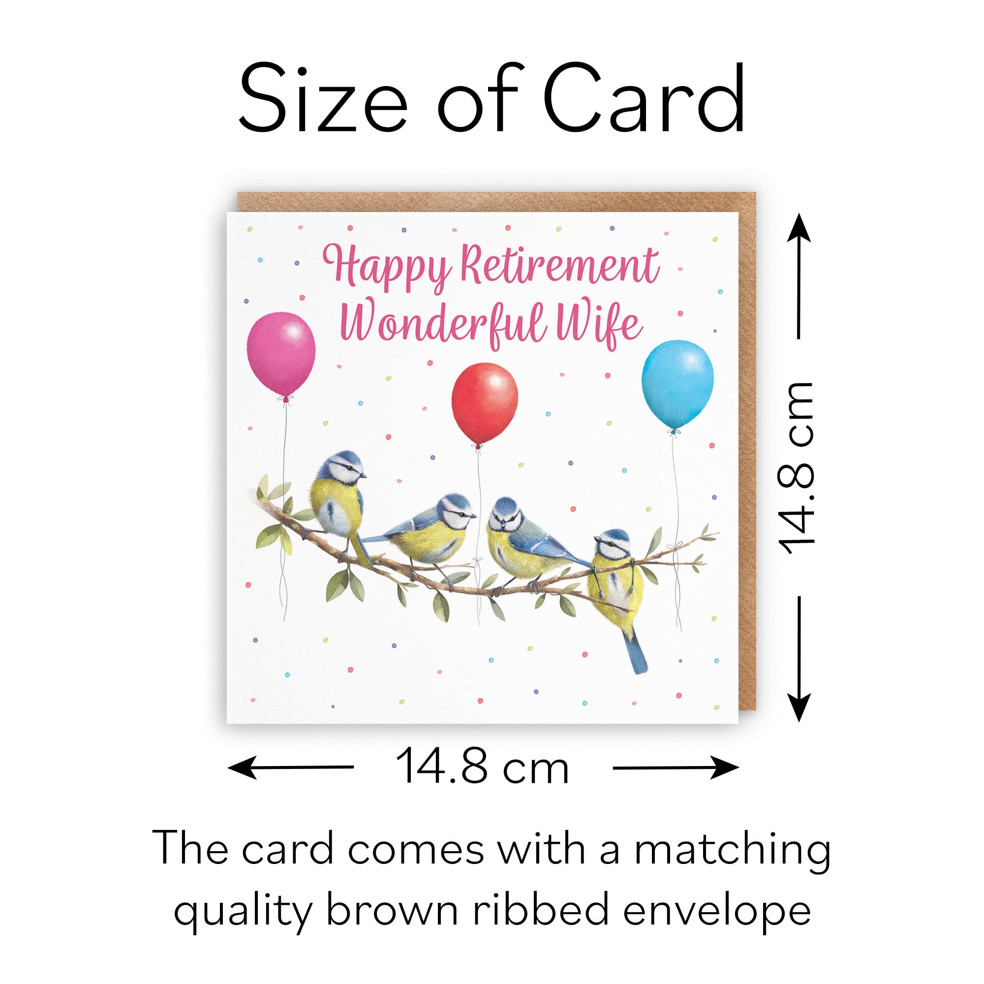 Wife Blue Tits Retirement Card Milo's Gallery - Default Title (B0CV9QJT72)