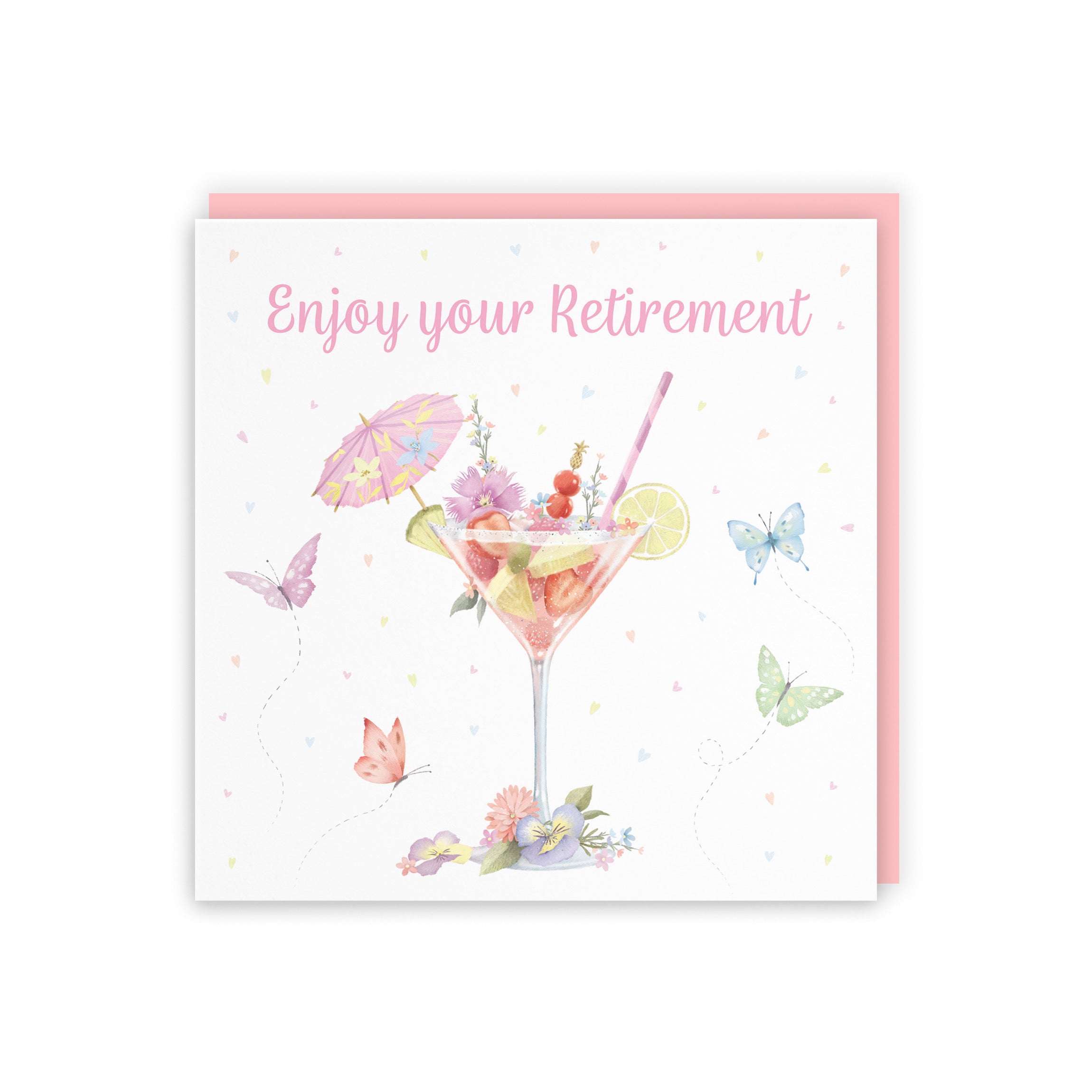 Pink Cocktail And Butterflies Retirement Card Milo's Gallery - Default Title (B0CX21D731)