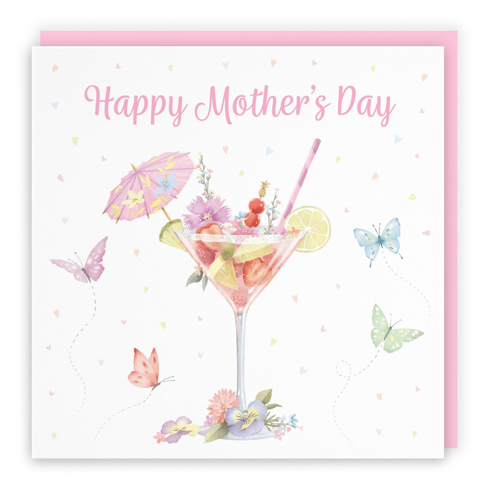 Pink Cocktail And Butterflies Mother's Day Card Milo's Gallery - Default Title (B0CX22CDF3)