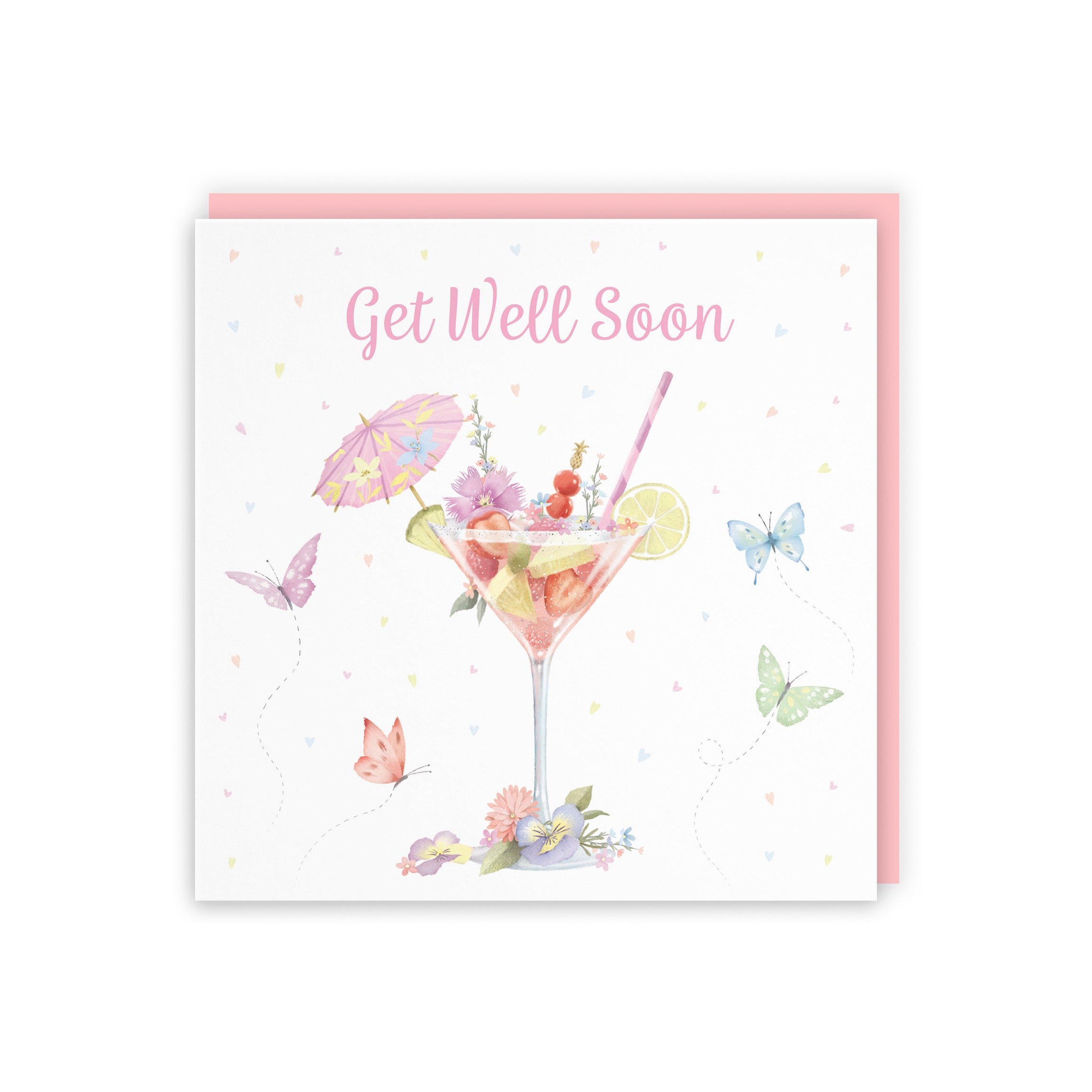 Pink Cocktail And Butterflies Get Well Soon Card Milo's Gallery - Default Title (B0CX23RD1X)