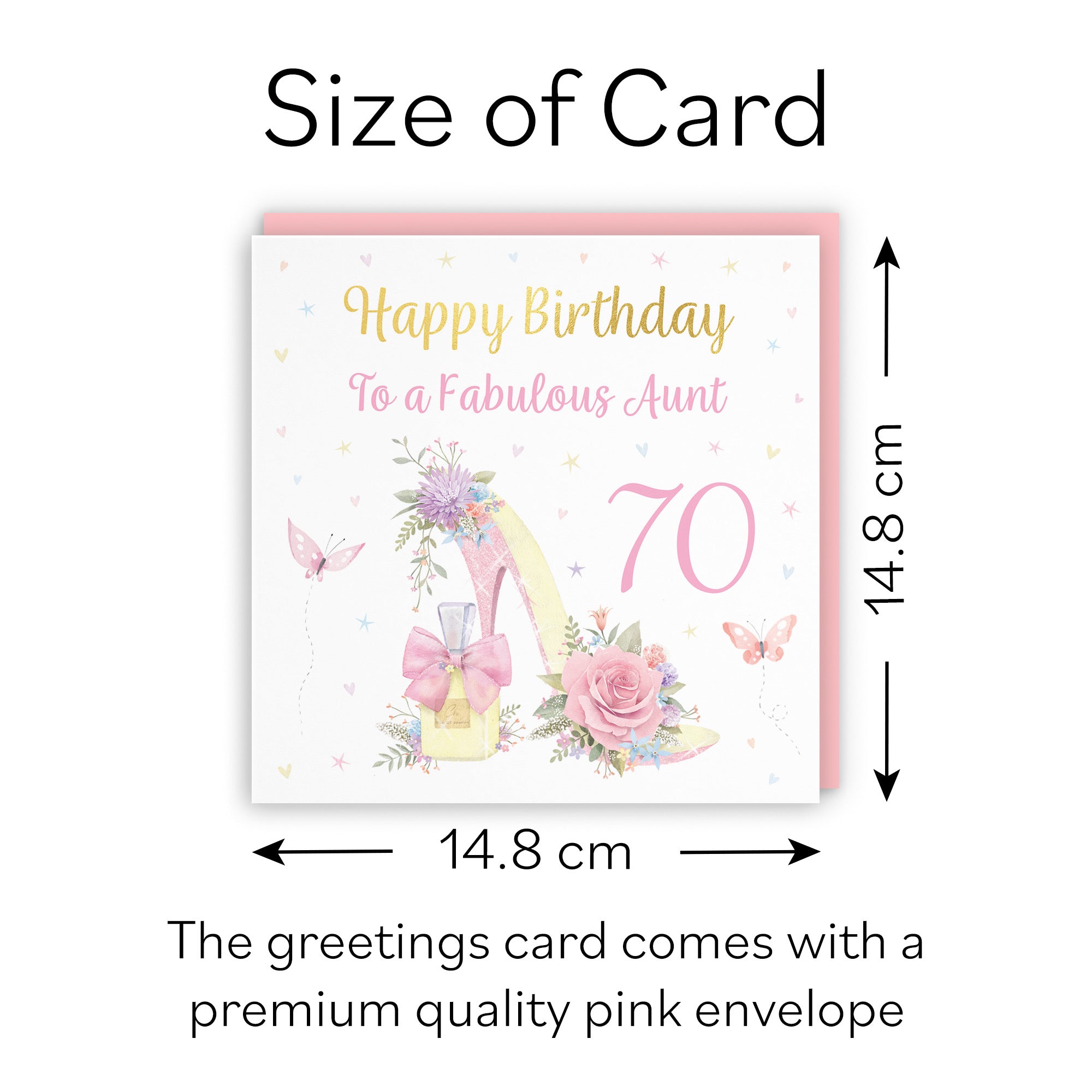 70th Aunt High Heel And Perfume Birthday Card Gold Foil Milo's Gallery - Default Title (B0CX74VYBW)