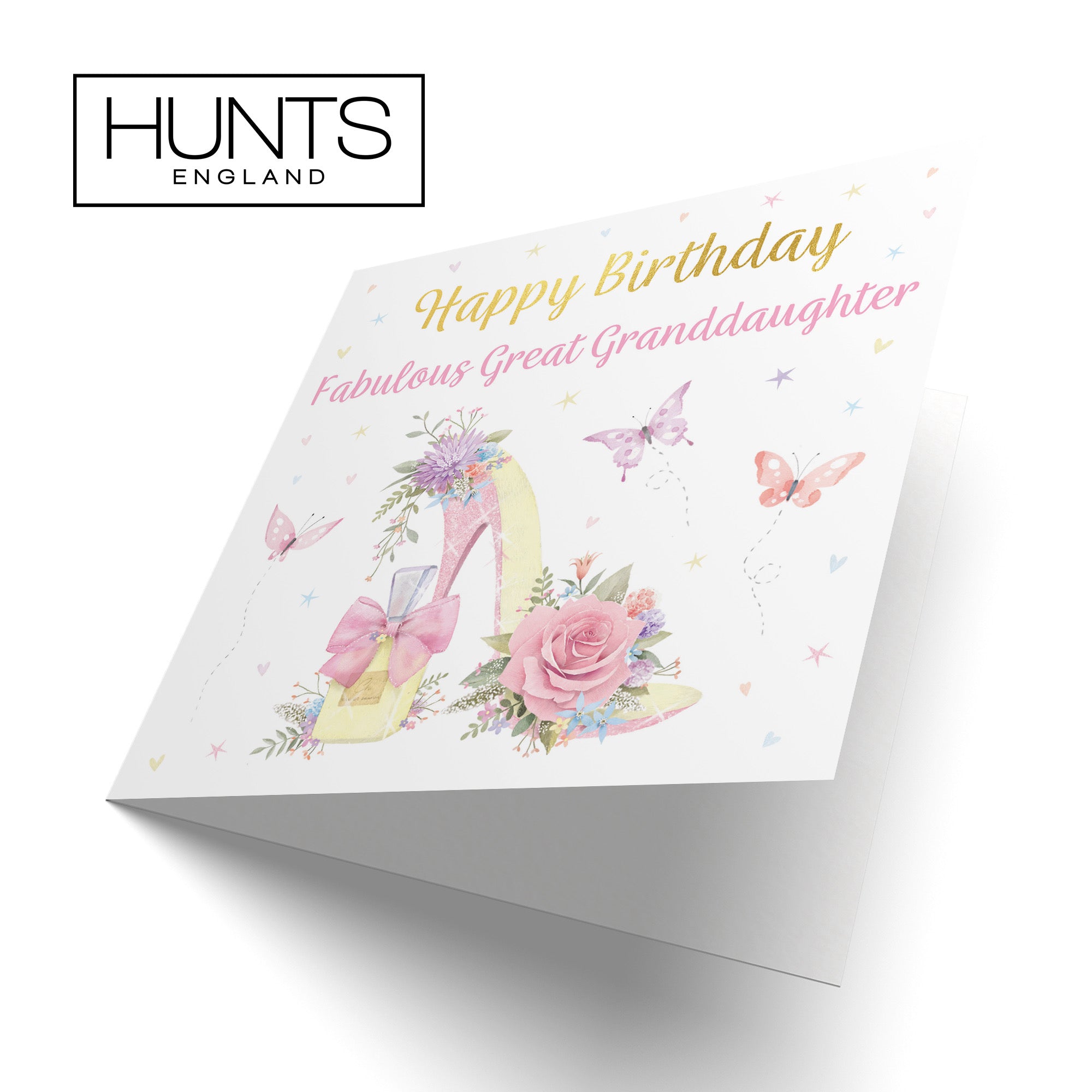 Great Granddaughter High Heel And Perfume Birthday Card Gold Foil Milo's Gallery - Default Title (B0CX74WS77)