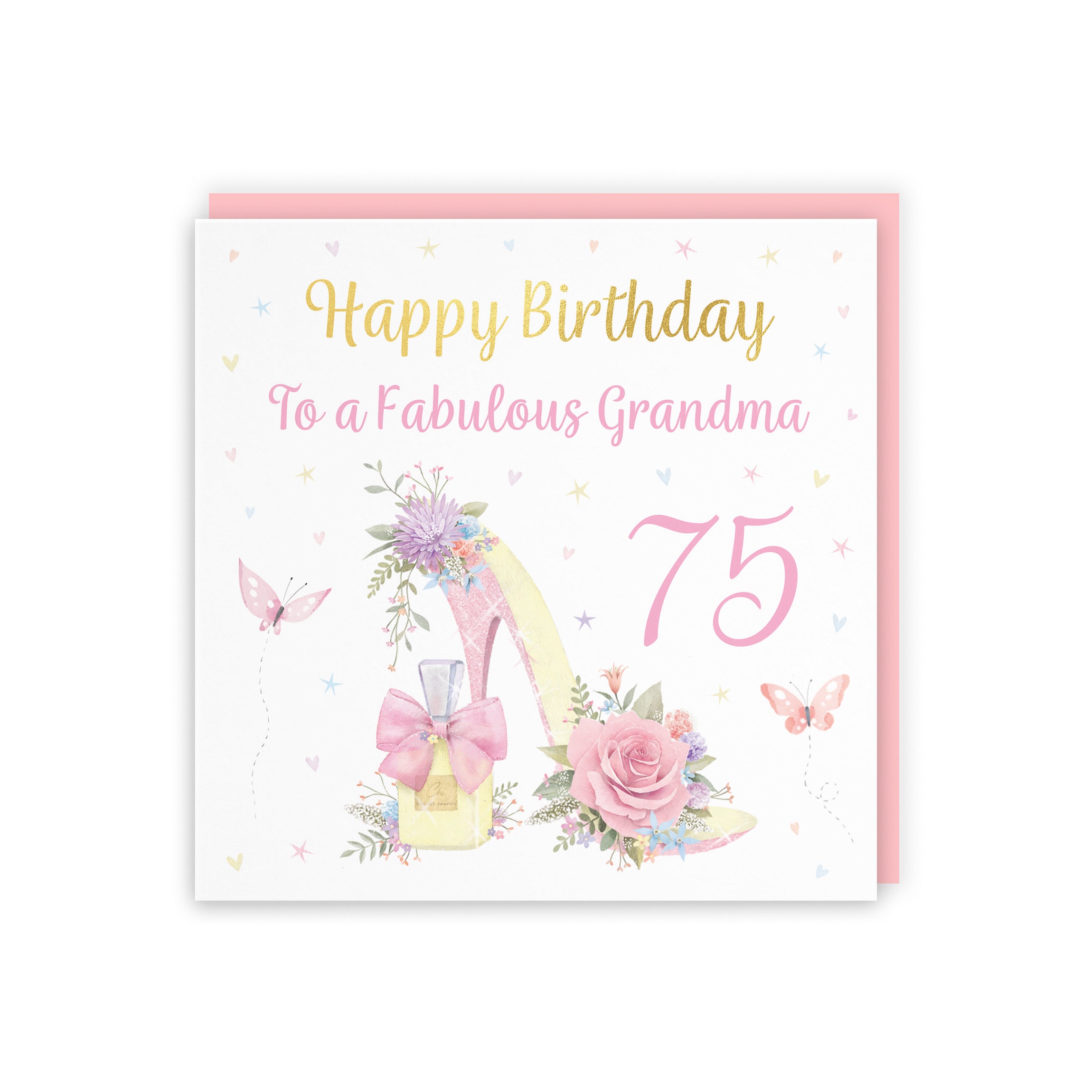 75th Grandma High Heel And Perfume Birthday Card Gold Foil Milo's Gallery - Default Title (B0CX74YP48)