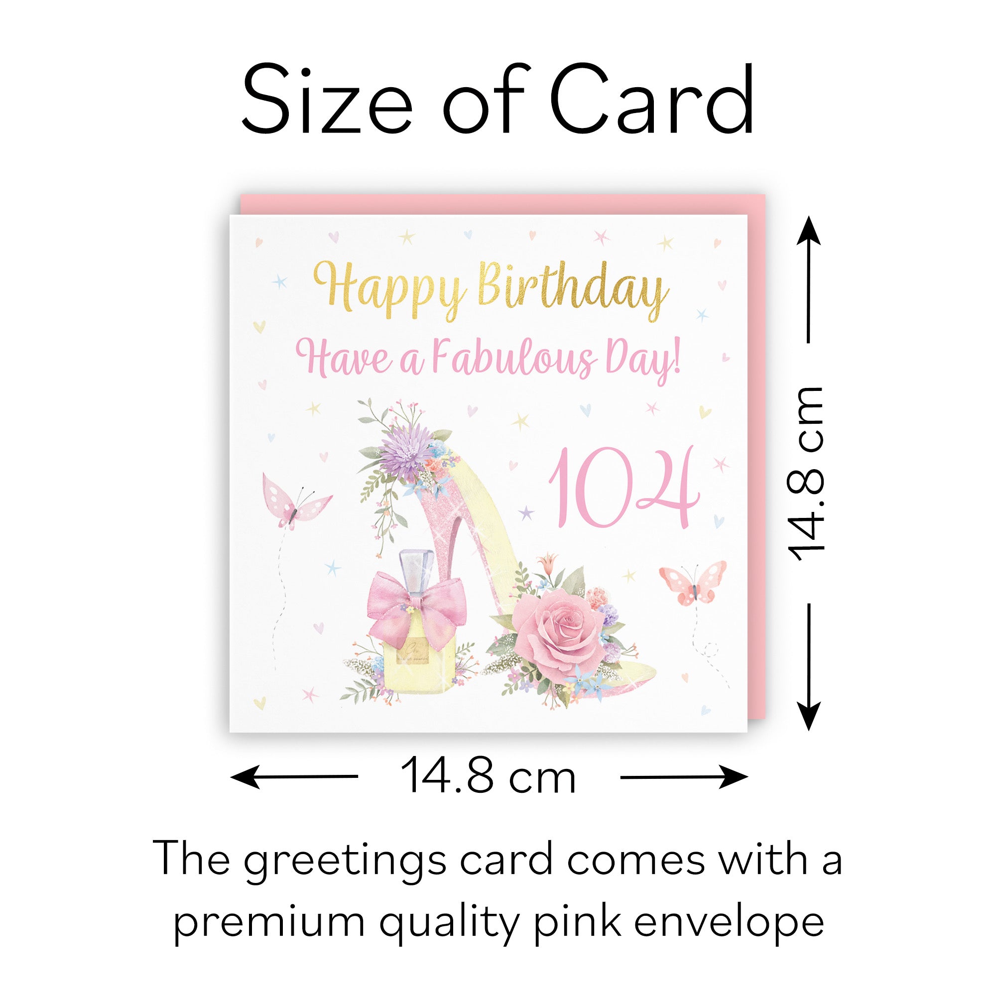 High Heel And Perfume 104th Birthday Card Gold Foil Milo's Gallery - Default Title (B0CX757J6T)