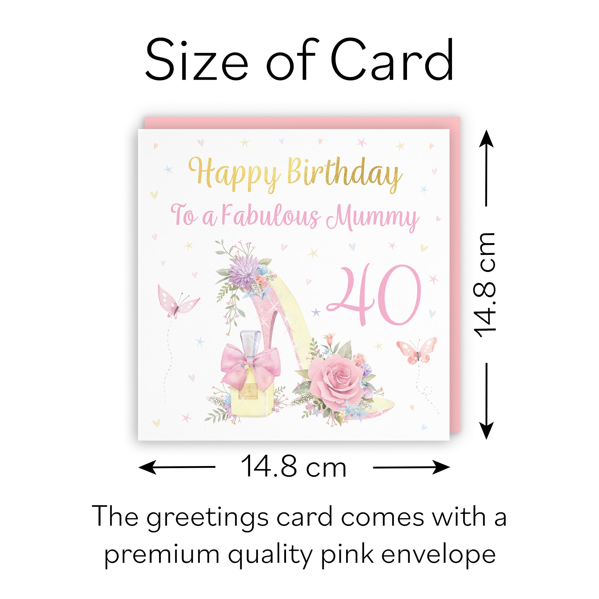 40th Mummy High Heel And Perfume Birthday Card Gold Foil Milo's Gallery - Default Title (B0CX758SFV)