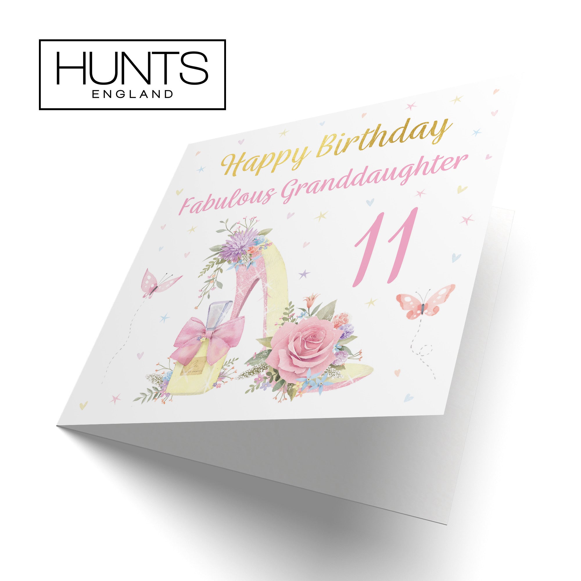 11th Granddaughter High Heel And Perfume Birthday Card Gold Foil Milo's Gallery - Default Title (B0CX7595W2)