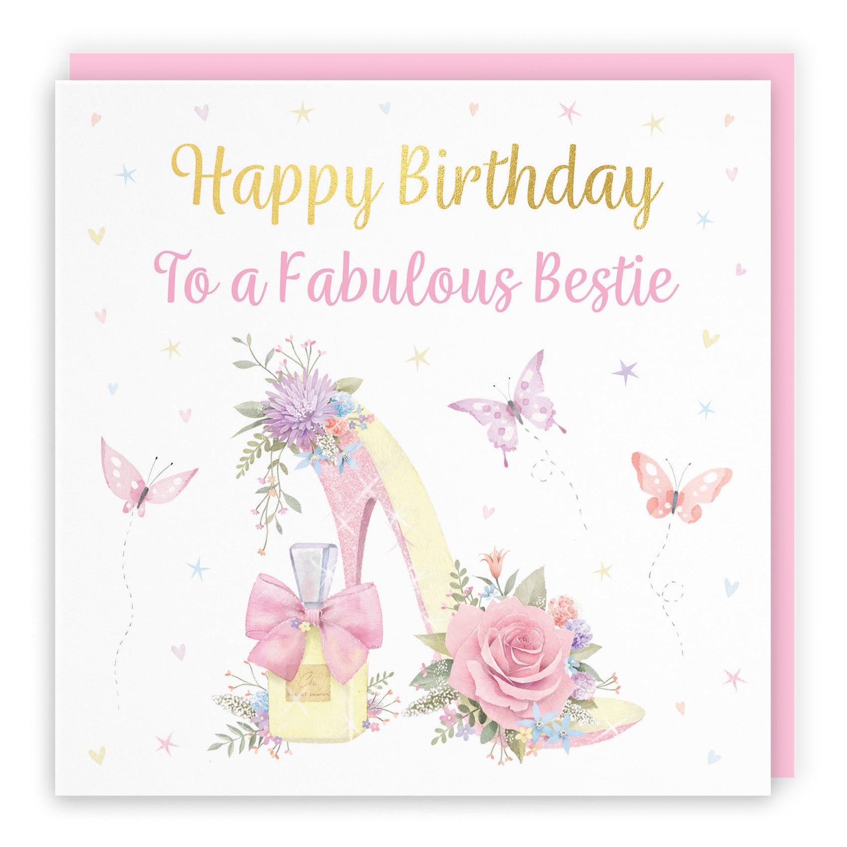 Bestie High Heel And Perfume Birthday Card Gold Foil Milo's Gallery - Default Title (B0CX77GHTC)