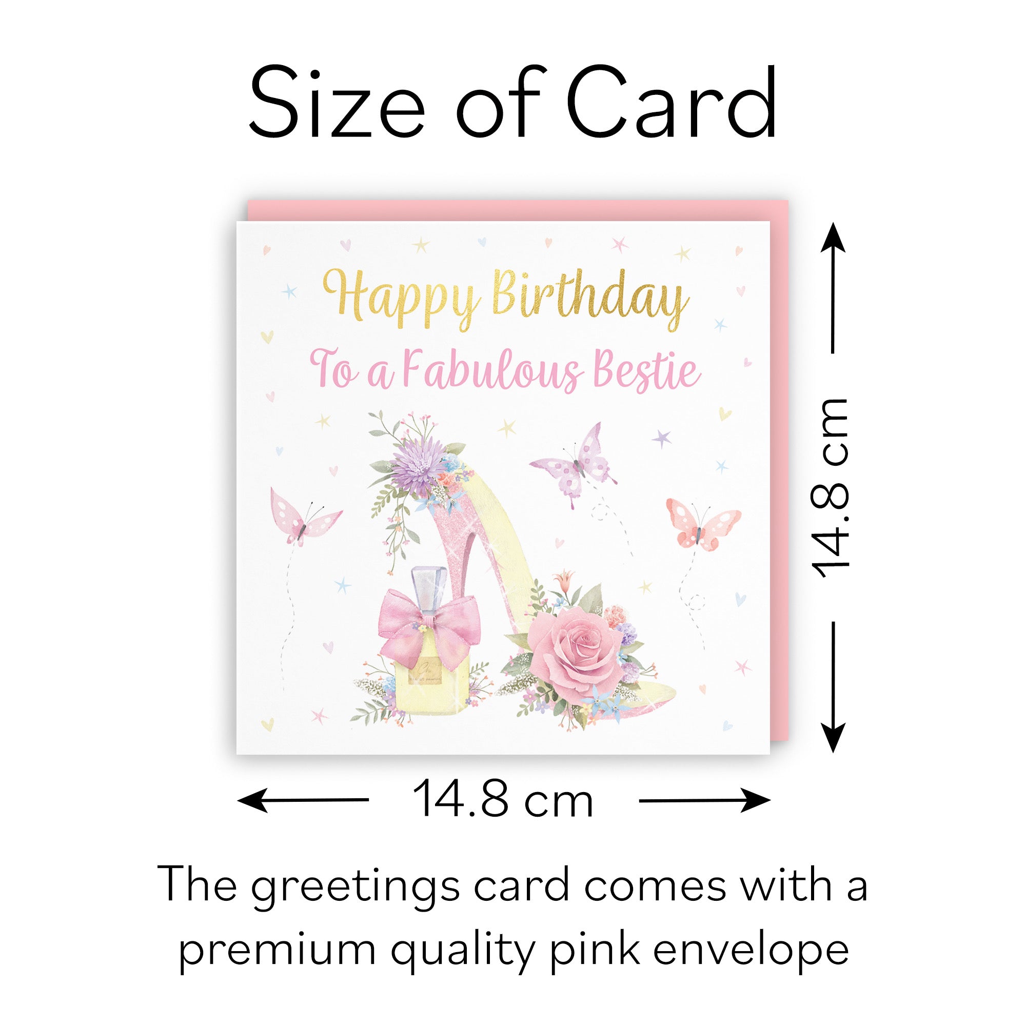 Bestie High Heel And Perfume Birthday Card Gold Foil Milo's Gallery - Default Title (B0CX77GHTC)