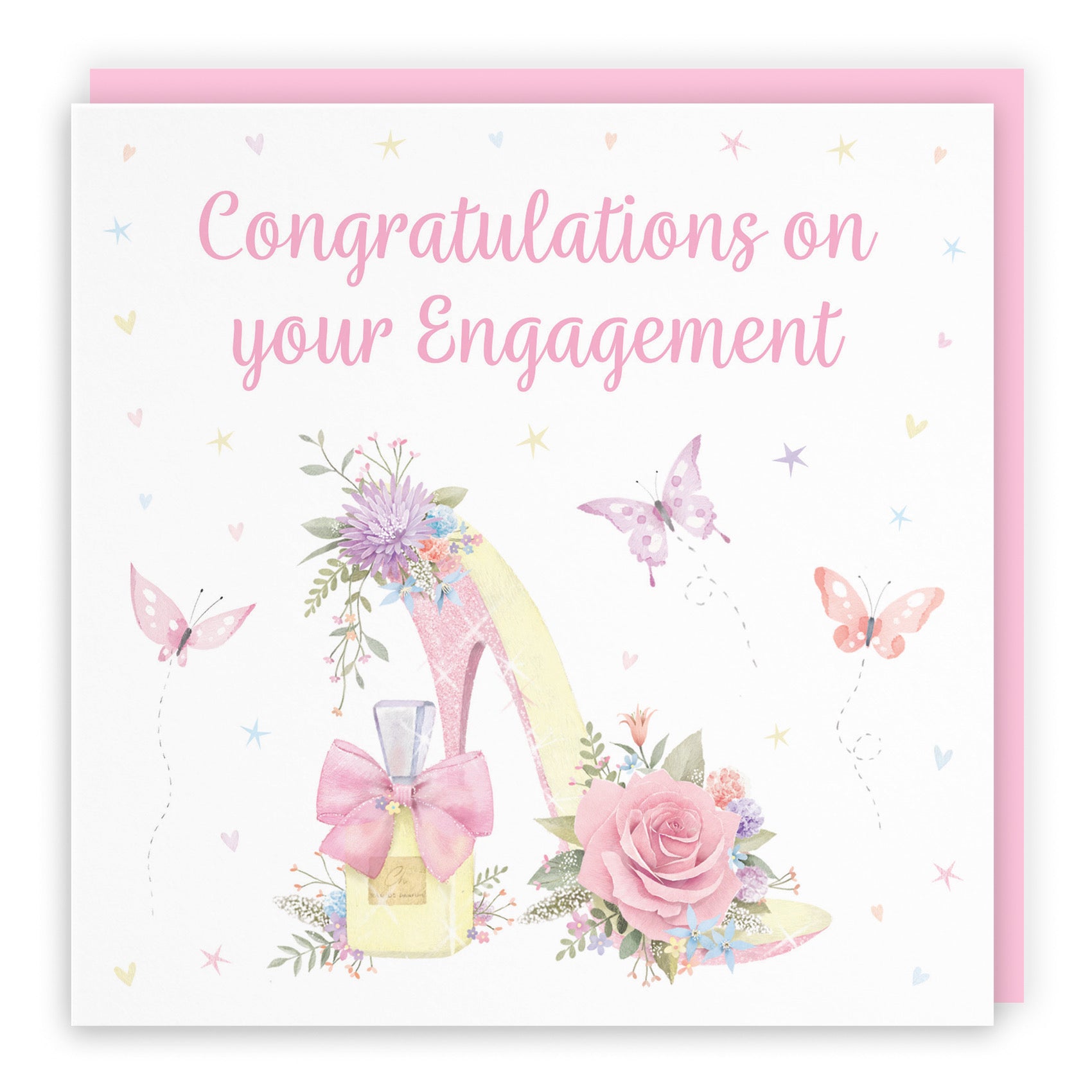 High Heel And Perfume Engagement Congratulations Card Milo's Gallery - Default Title (B0CX78V6KM)