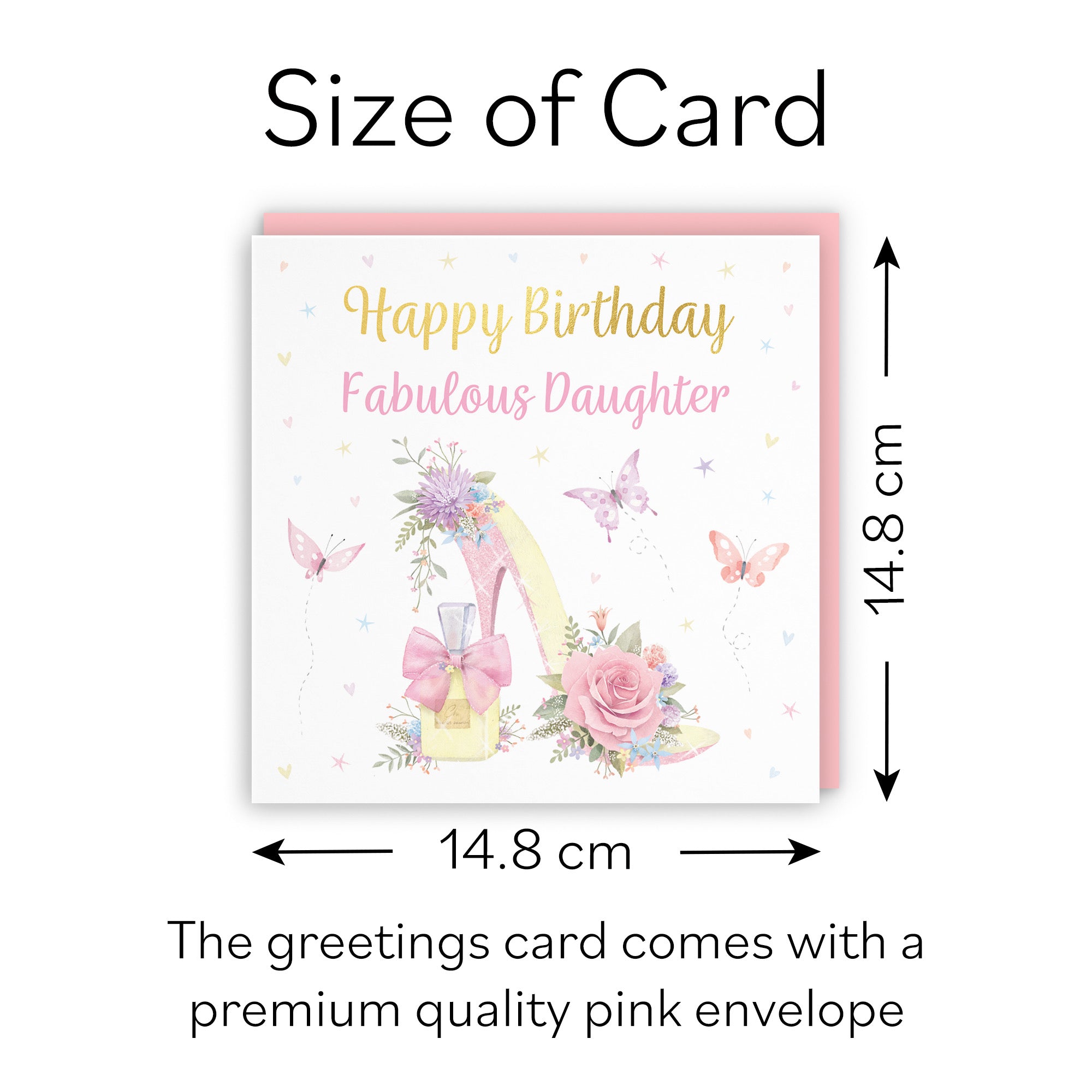 Daughter High Heel And Perfume Birthday Card Gold Foil Milo's Gallery - Default Title (B0CX79PKJ5)