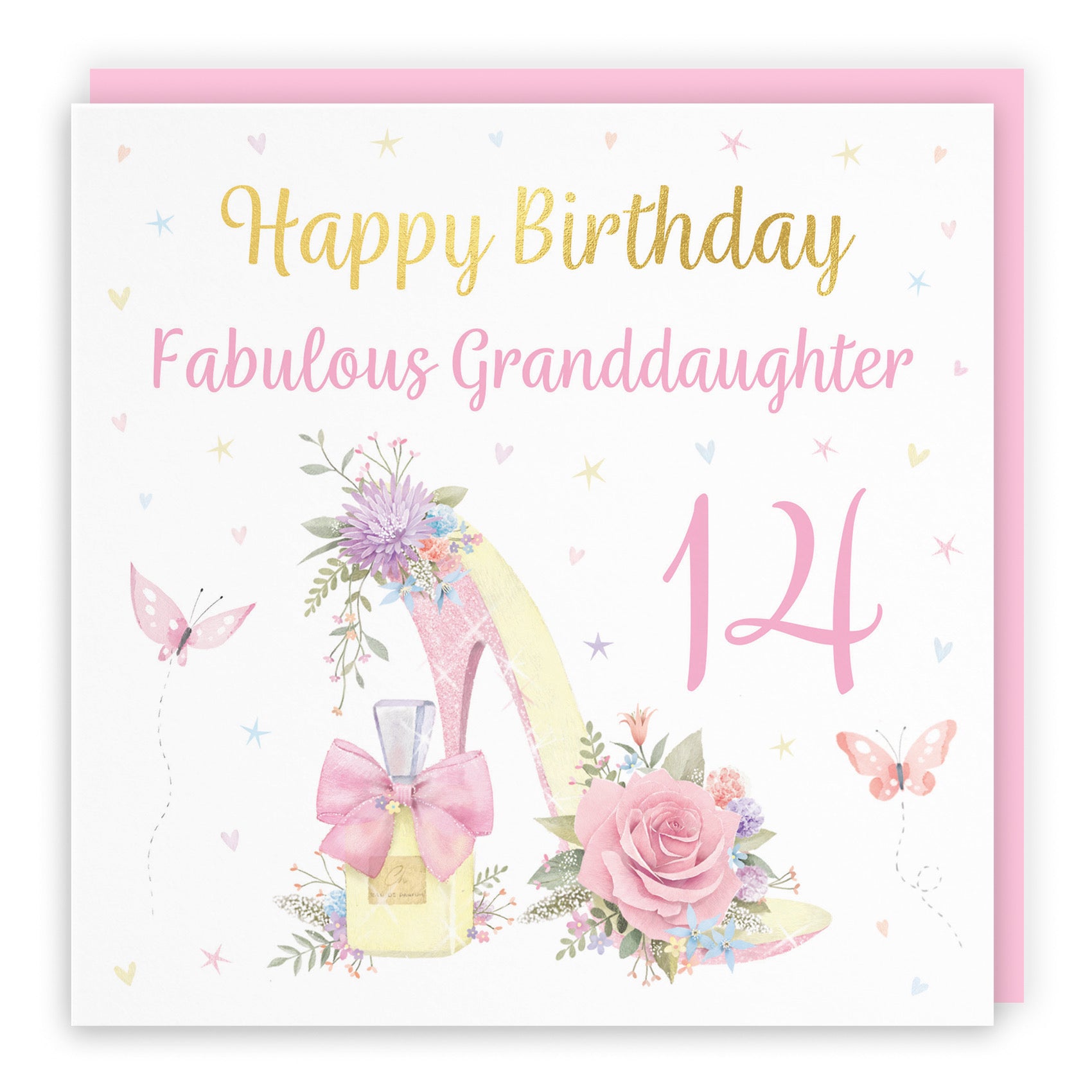 14th Granddaughter High Heel And Perfume Birthday Card Gold Foil Milo's Gallery - Default Title (B0CX79QHT2)