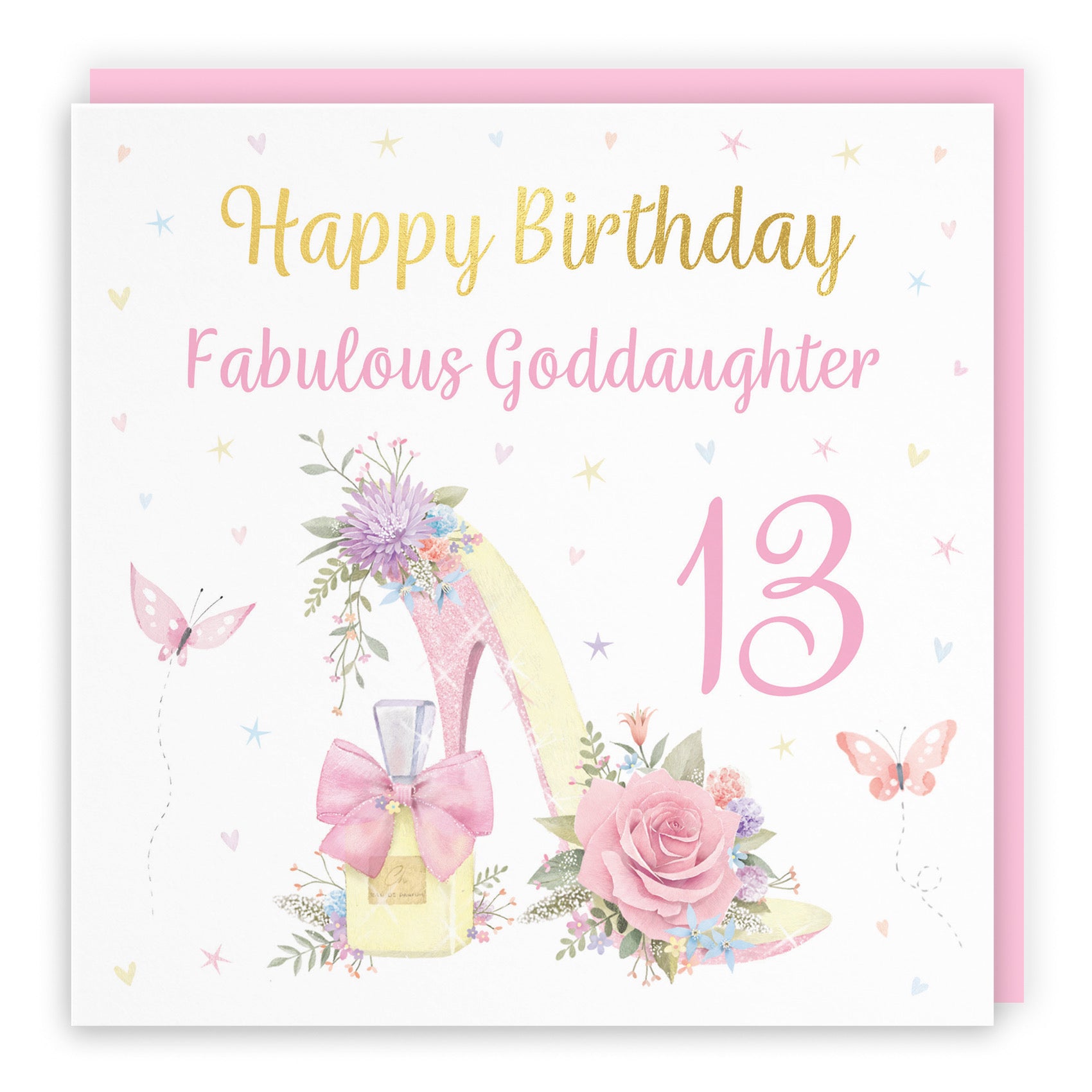 13th Goddaughter High Heel And Perfume Birthday Card Gold Foil Milo's Gallery - Default Title (B0CX79YDMZ)