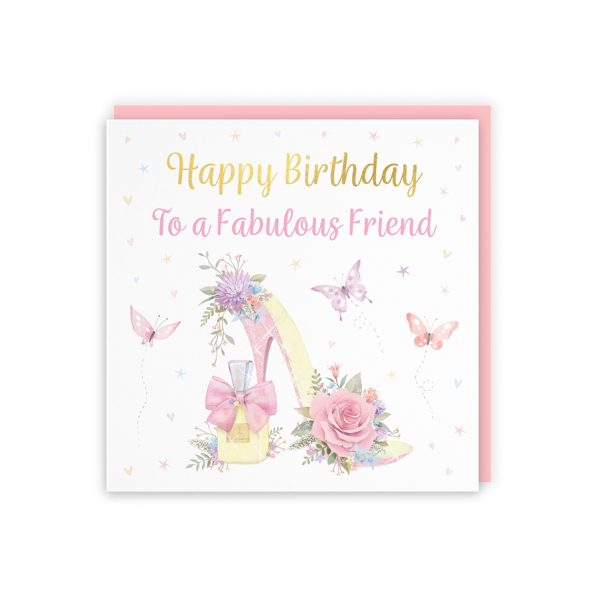 Friend High Heel And Perfume Birthday Card Gold Foil Milo's Gallery - Default Title (B0CX7C3QCR)