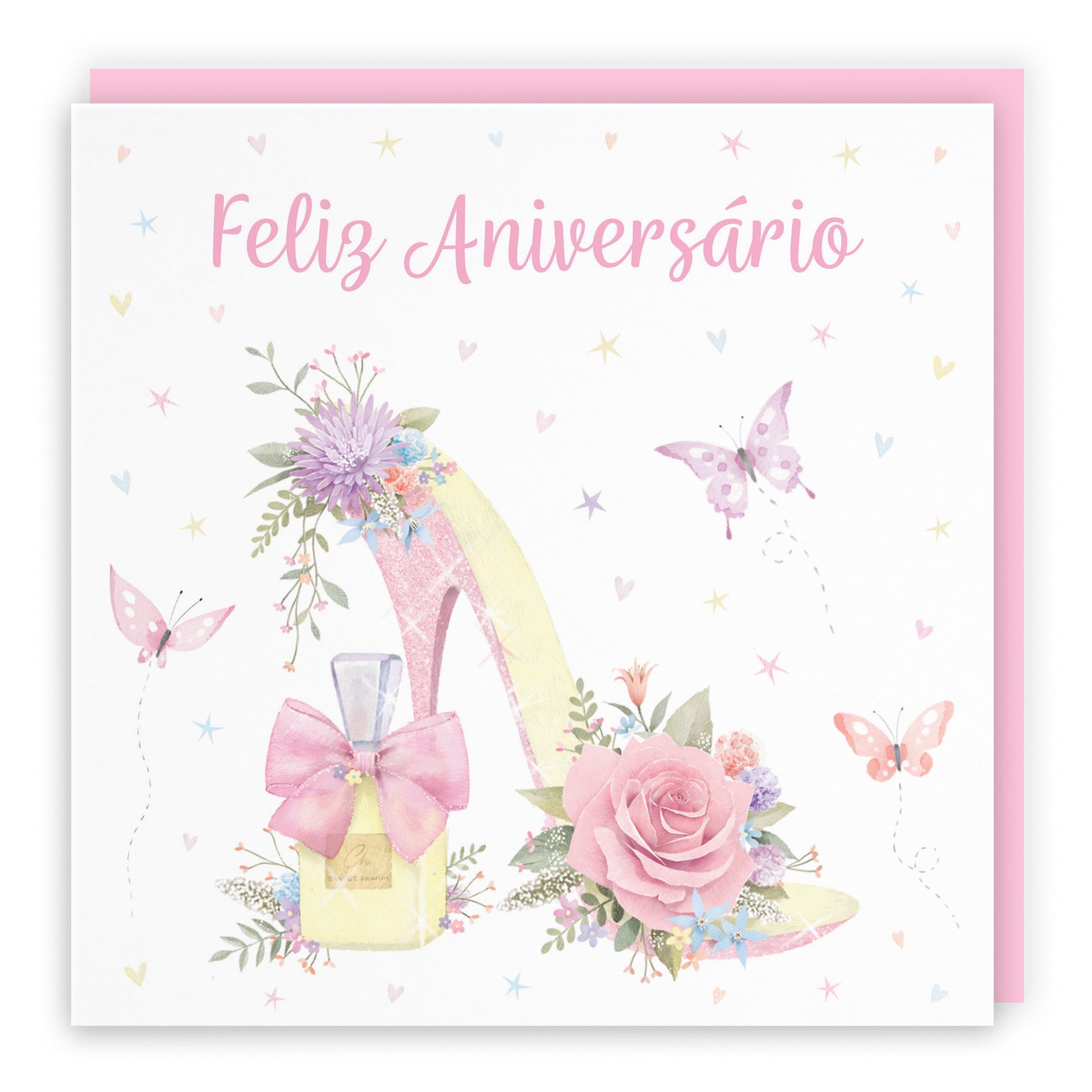 High Heel And Perfume Portuguese Birthday Card Milo's Gallery - Default Title (B0CX7C5C1N)