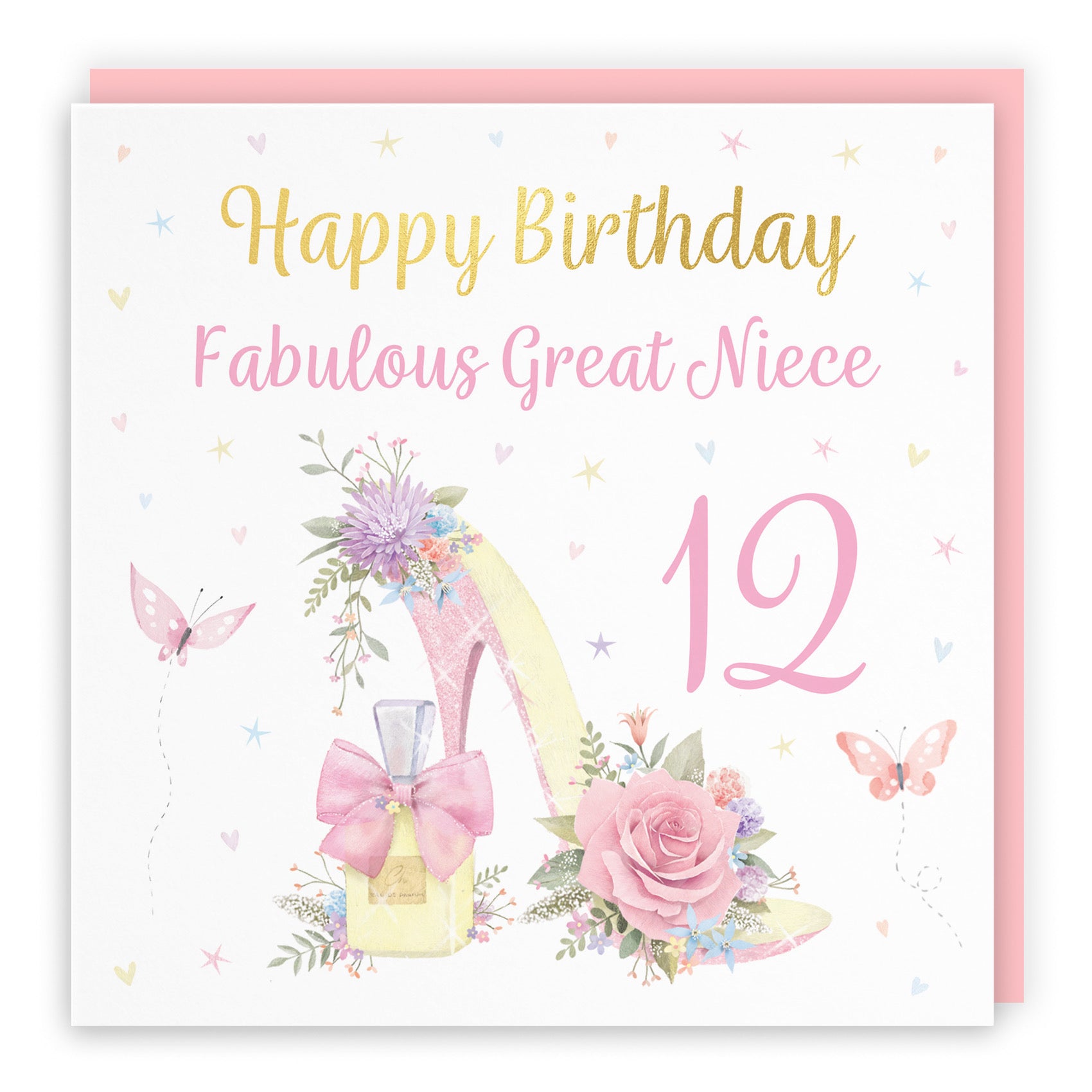 12th Great Niece High Heel And Perfume Birthday Card Gold Foil Milo's Gallery - Default Title (B0CX7CVNG9)