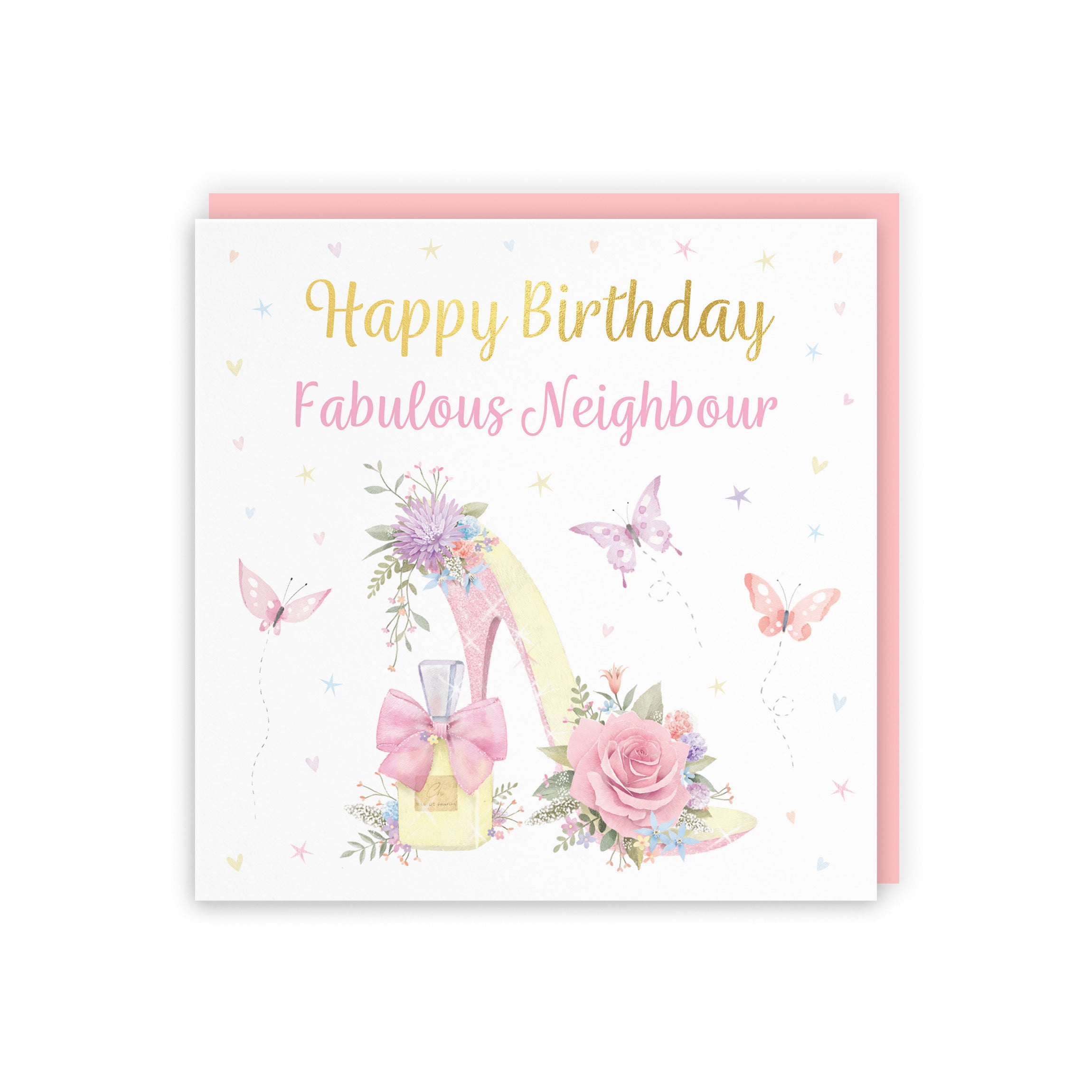 Neighbour High Heel And Perfume Birthday Card Gold Foil Milo's Gallery - Default Title (B0CX7D58LP)