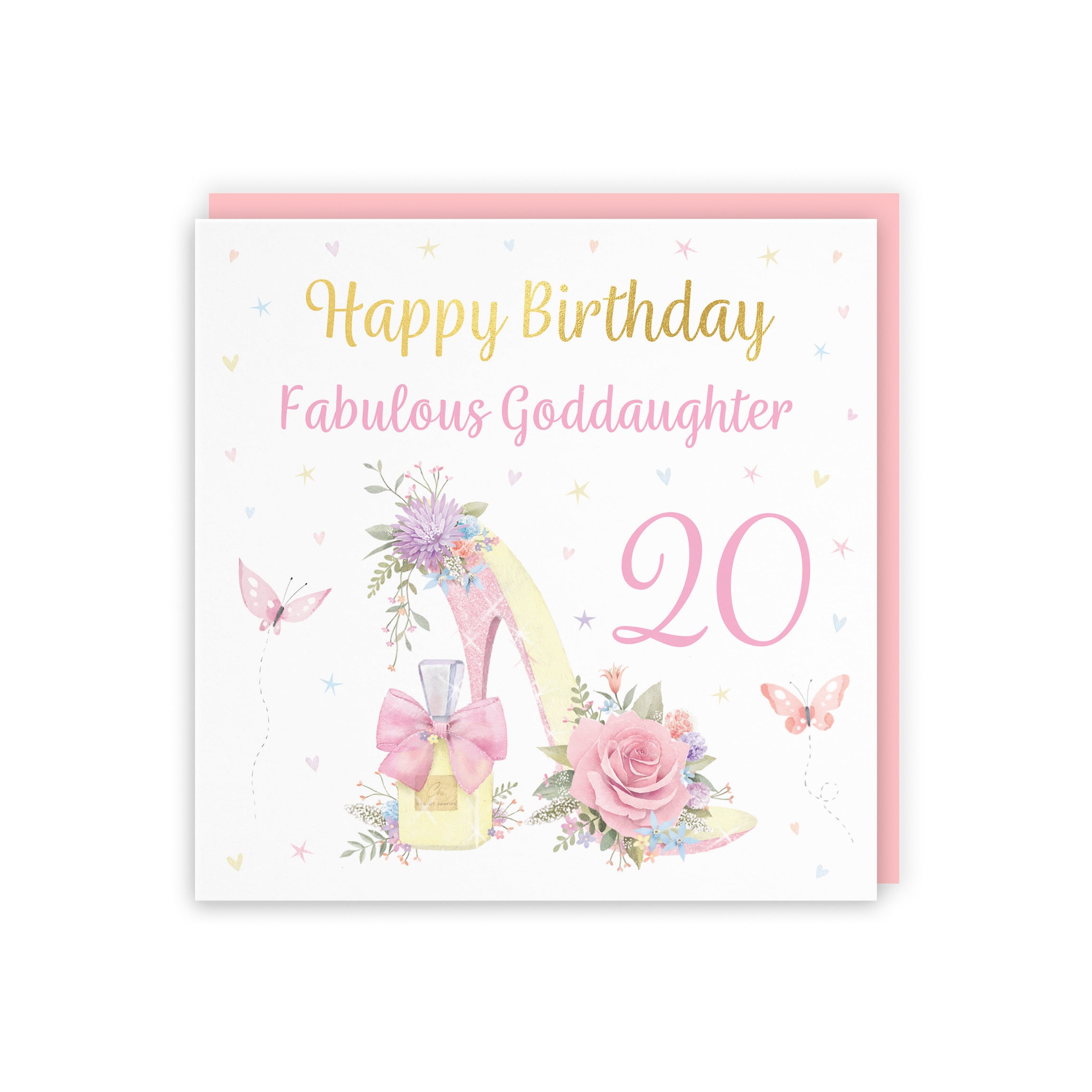 20th Goddaughter High Heel And Perfume Birthday Card Gold Foil Milo's Gallery - Default Title (B0CX7DH7DC)