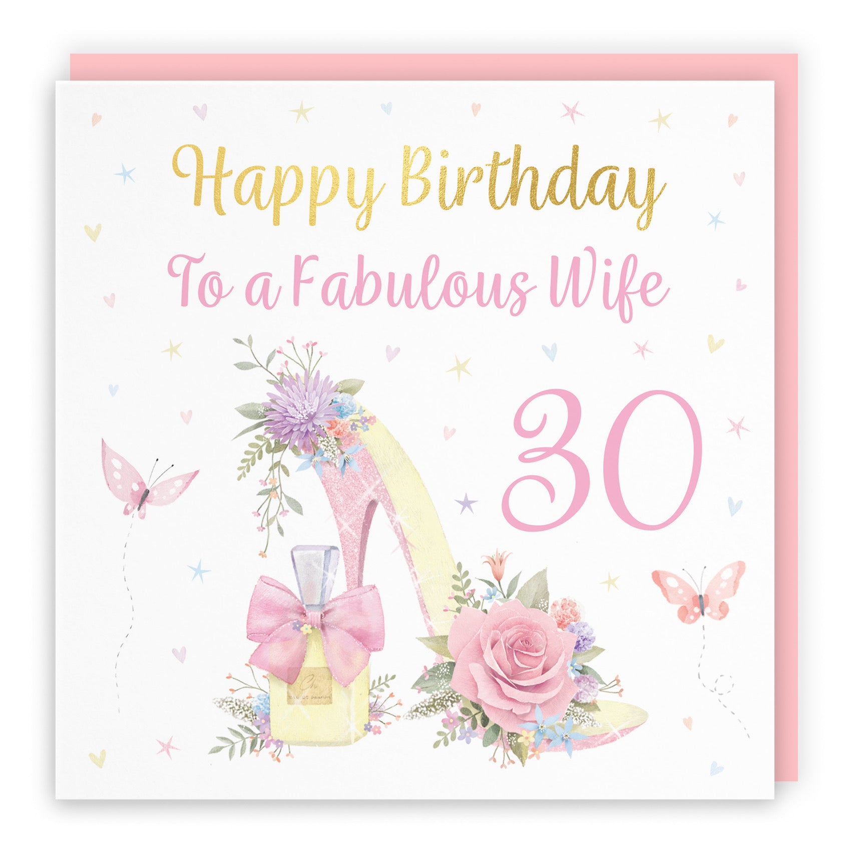 30th Wife High Heel And Perfume Birthday Card Gold Foil Milo's Gallery - Default Title (B0CX7DV66Y)