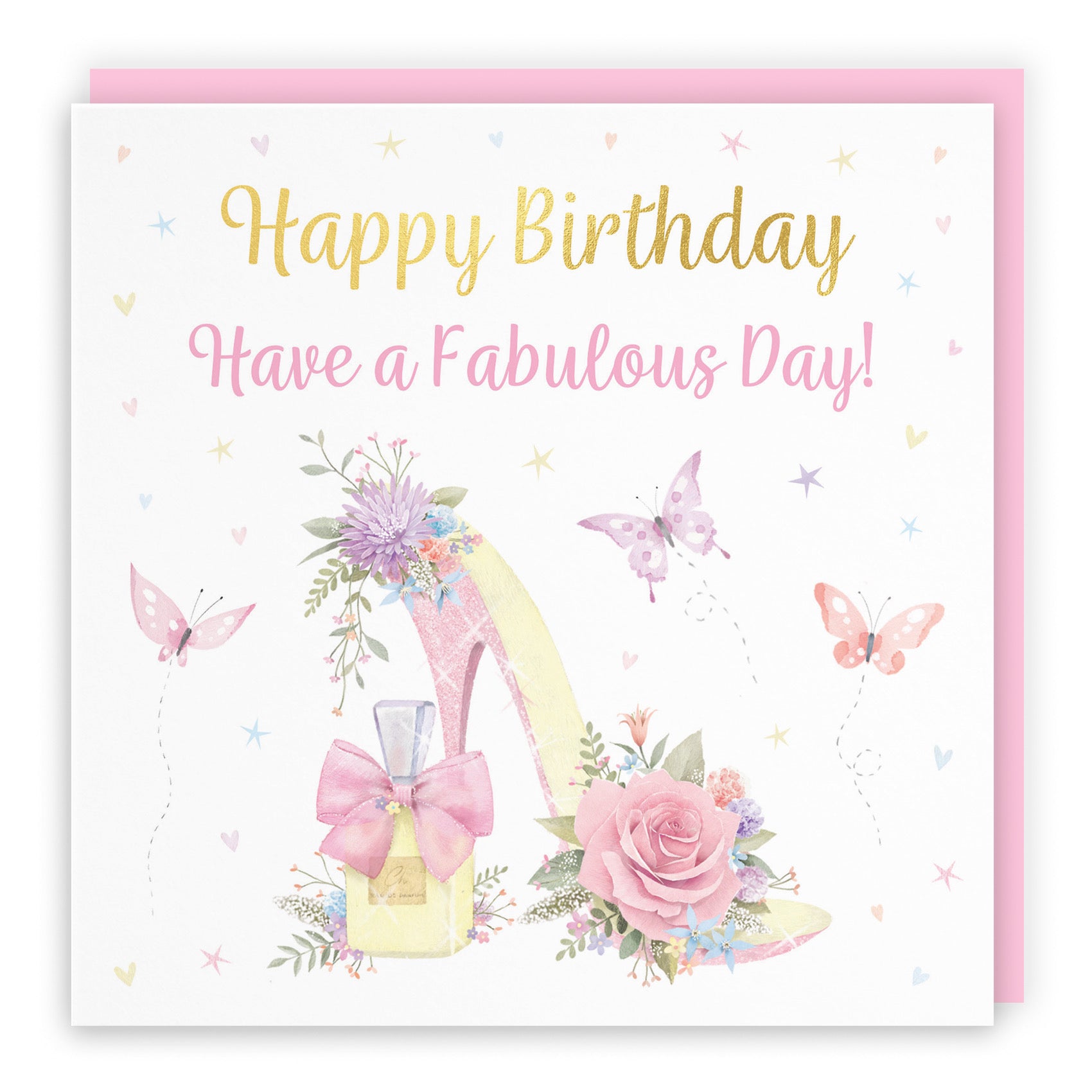 High Heel And Perfume Birthday Card Gold Foil Milo's Gallery - Default Title (B0CX7DVTRB)
