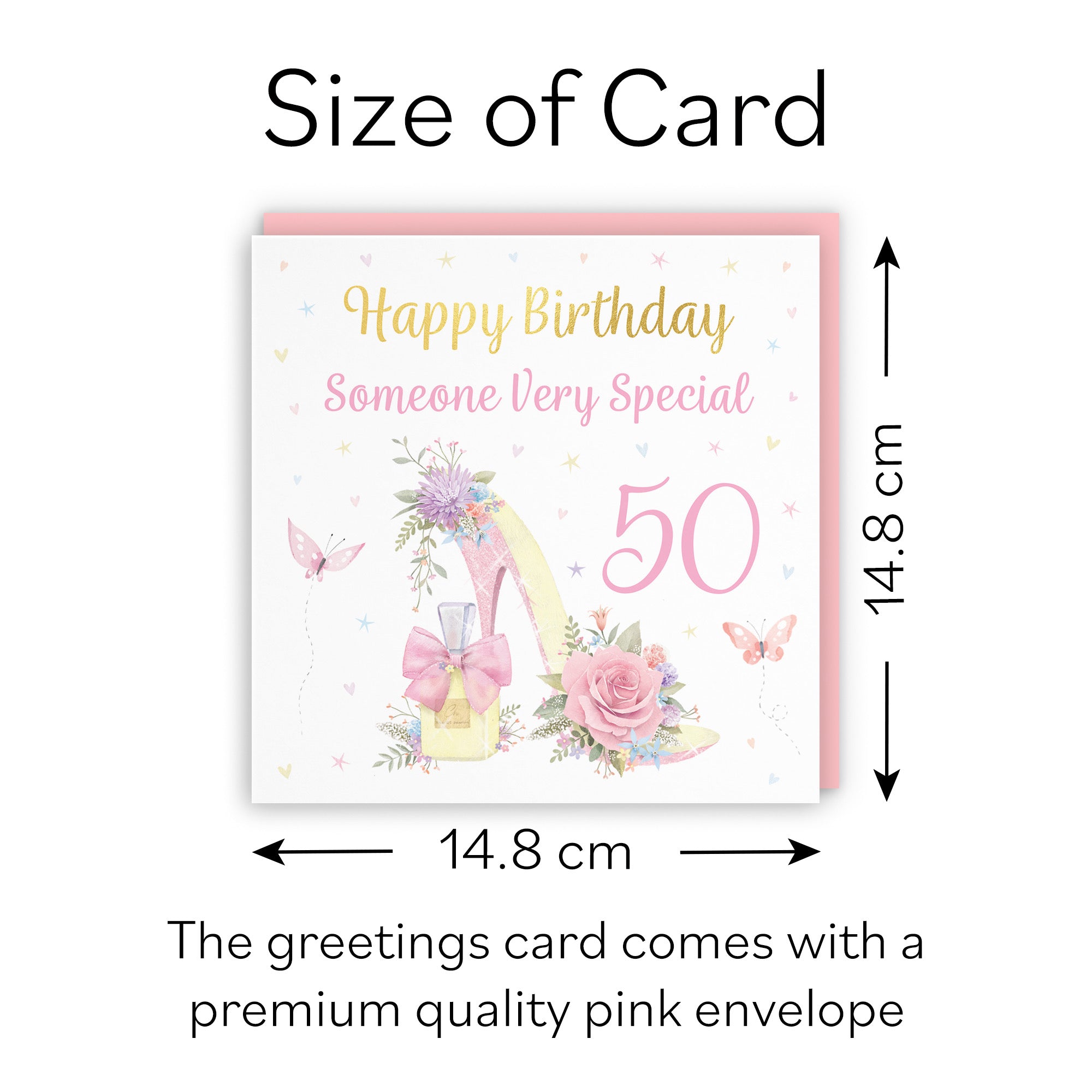 50th Someone Very Special High Heel And Perfume Birthday Card Gold Foil Milo's Gallery - Default Title (B0CX7GT81T)