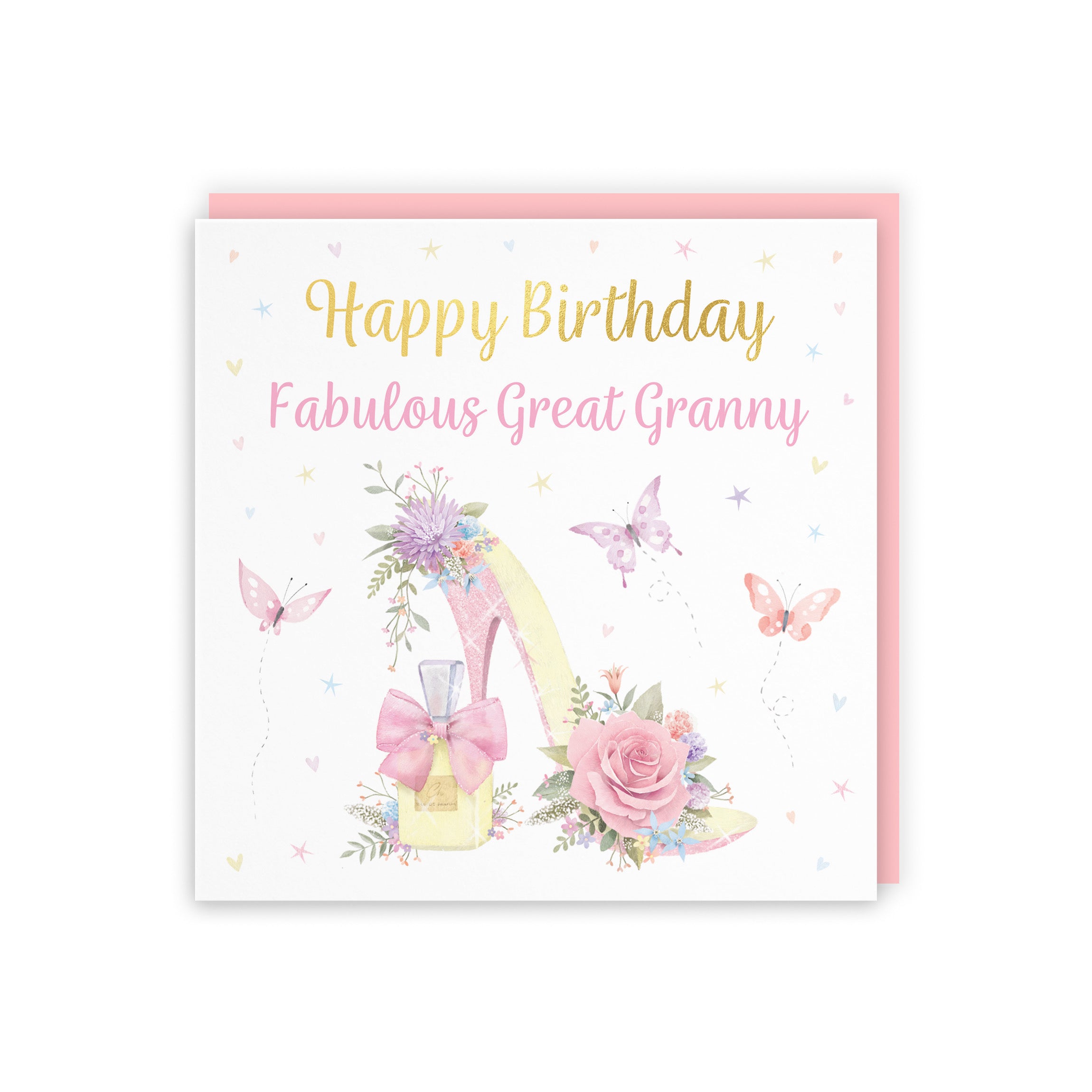 Great Granny High Heel And Perfume Birthday Card Gold Foil Milo's Gallery - Default Title (B0CX7JNDCW)