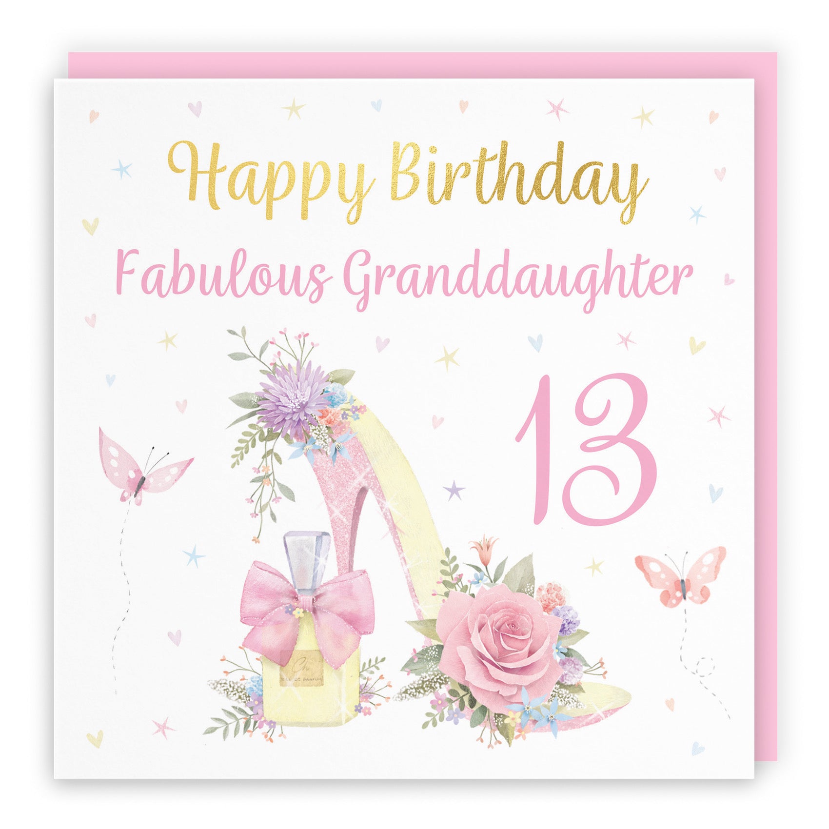 13th Granddaughter High Heel And Perfume Birthday Card Gold Foil Milo's Gallery - Default Title (B0CX7JNQJX)