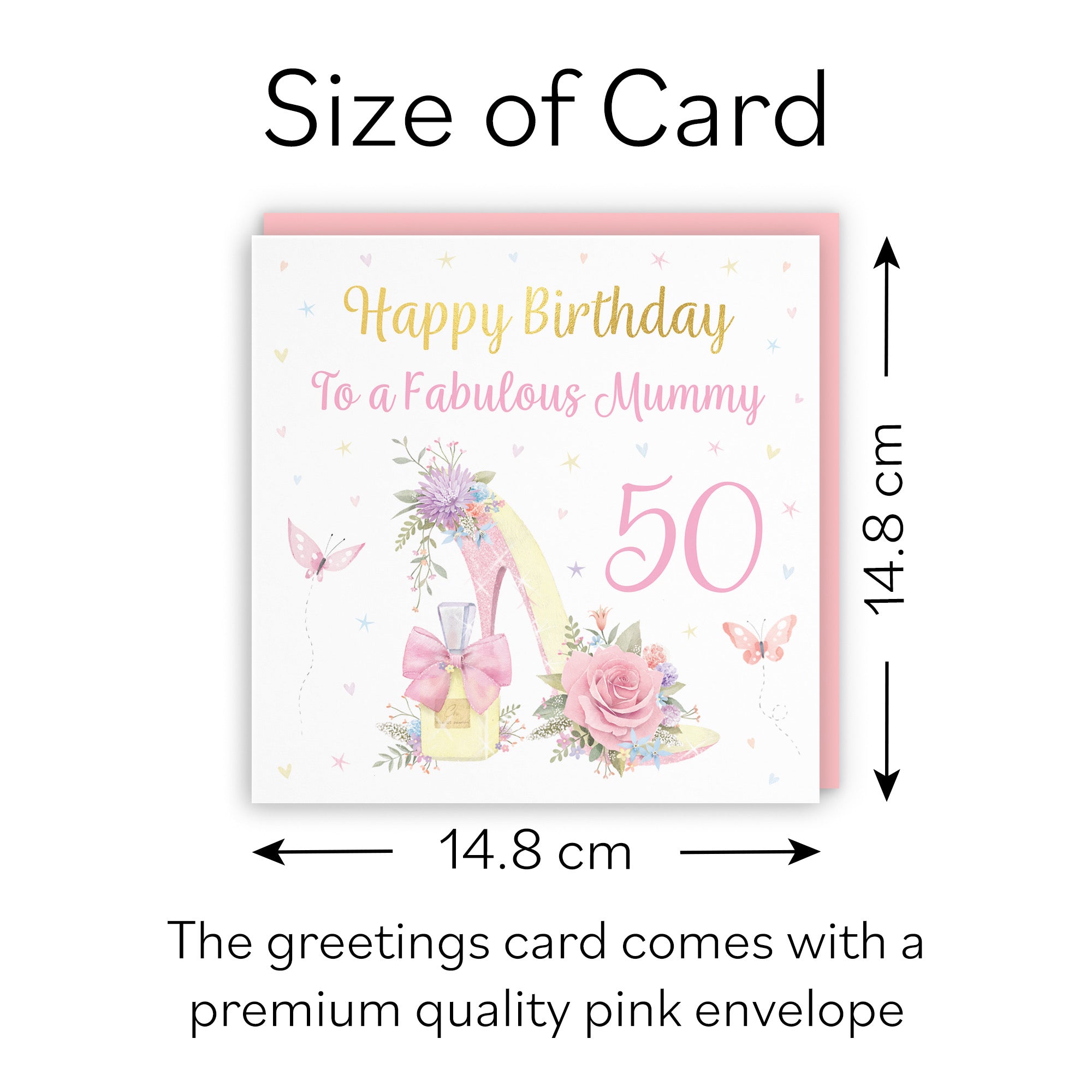 50th Mummy High Heel And Perfume Birthday Card Gold Foil Milo's Gallery - Default Title (B0CX7JPP4P)