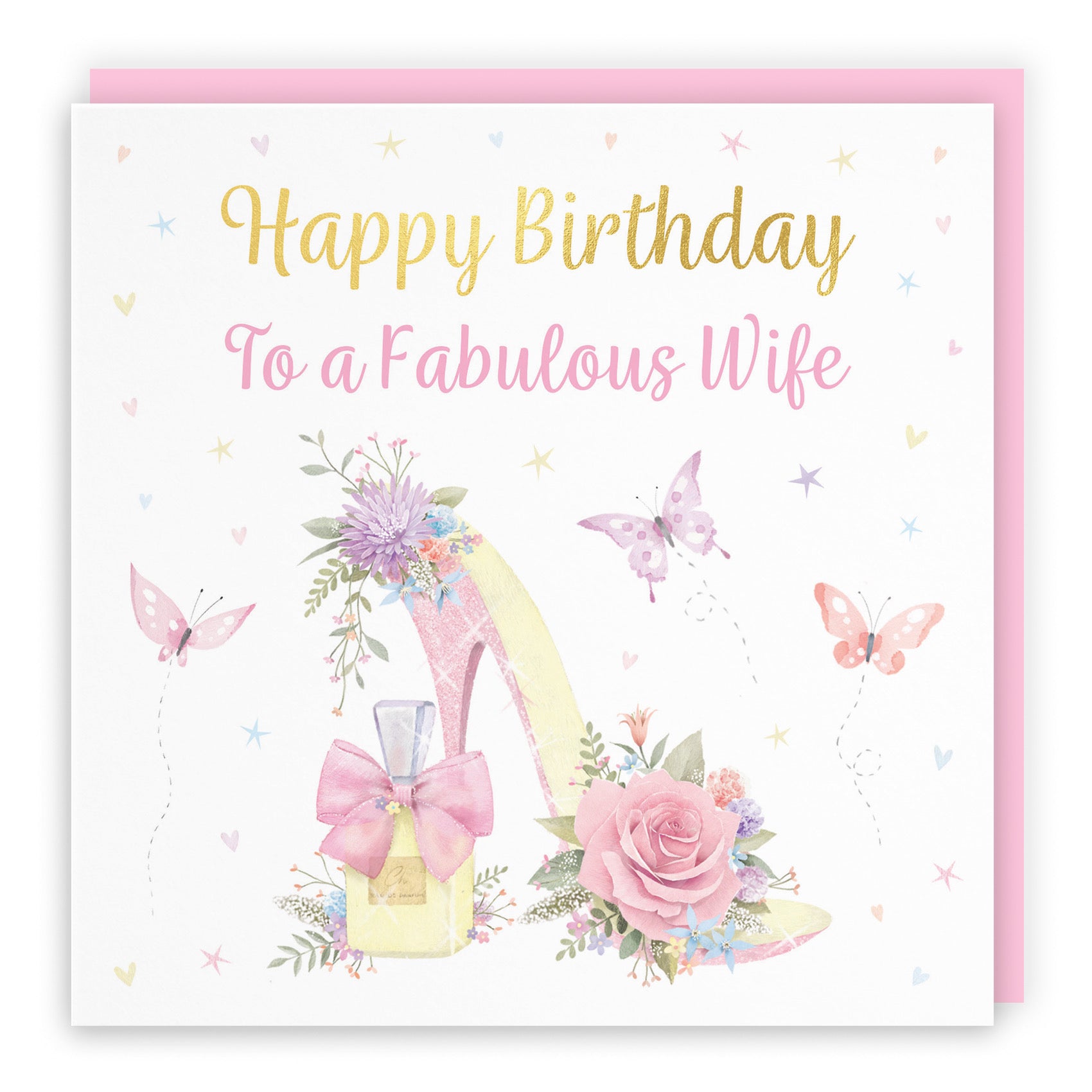 Wife High Heel And Perfume Birthday Card Gold Foil Milo's Gallery - Default Title (B0CX7NLPPZ)