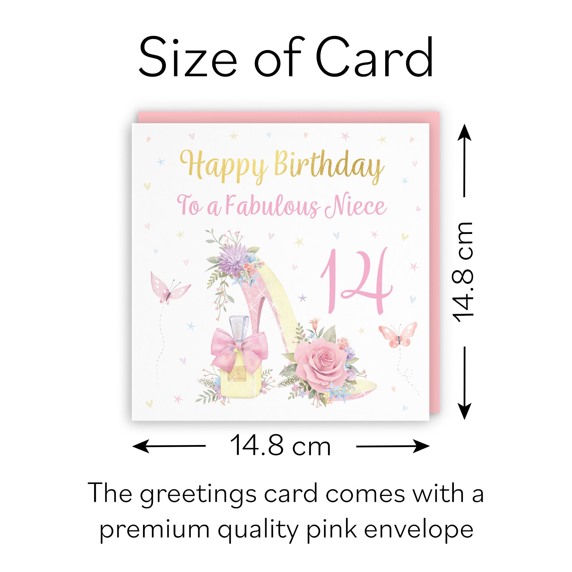 14th Niece High Heel And Perfume Birthday Card Gold Foil Milo's Gallery - Default Title (B0CX7PLWHR)