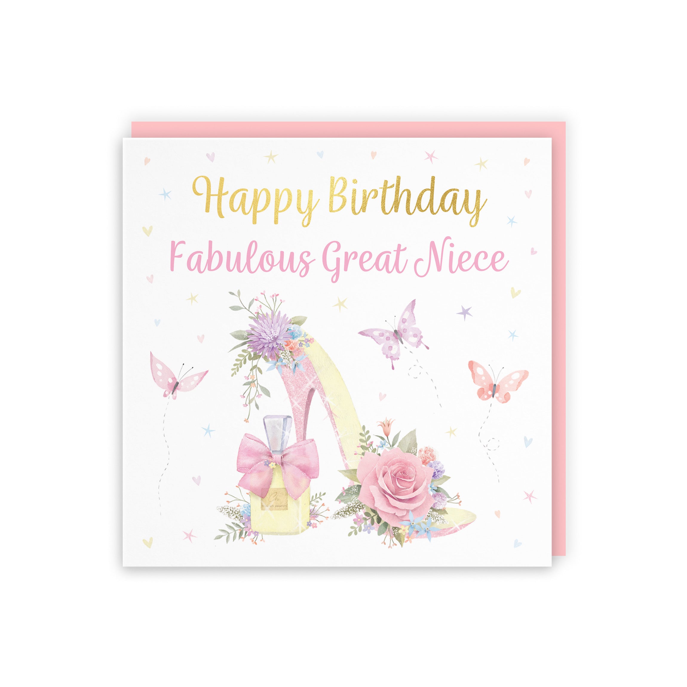 Great Niece High Heel And Perfume Birthday Card Gold Foil Milo's Gallery - Default Title (B0CX7PYQ35)