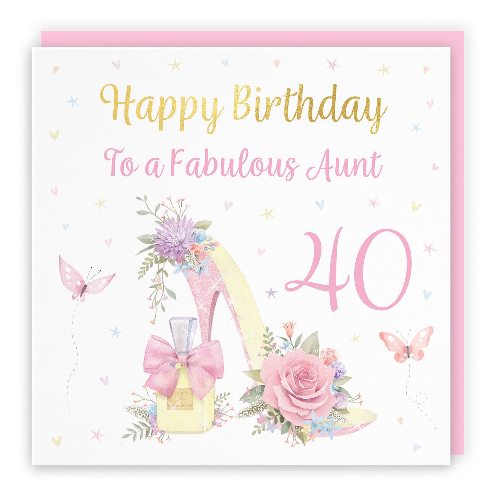 40th Aunt High Heel And Perfume Birthday Card Gold Foil Milo's Gallery - Default Title (B0CX7YQ8W8)