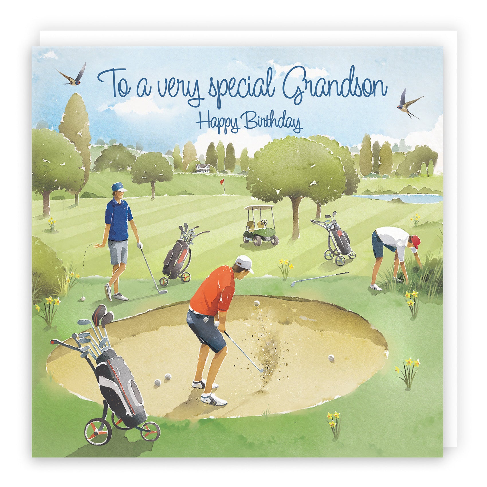 Large Grandson Golfing Birthday Card Milo's Gallery - Default Title (B0CXY1RZKM)