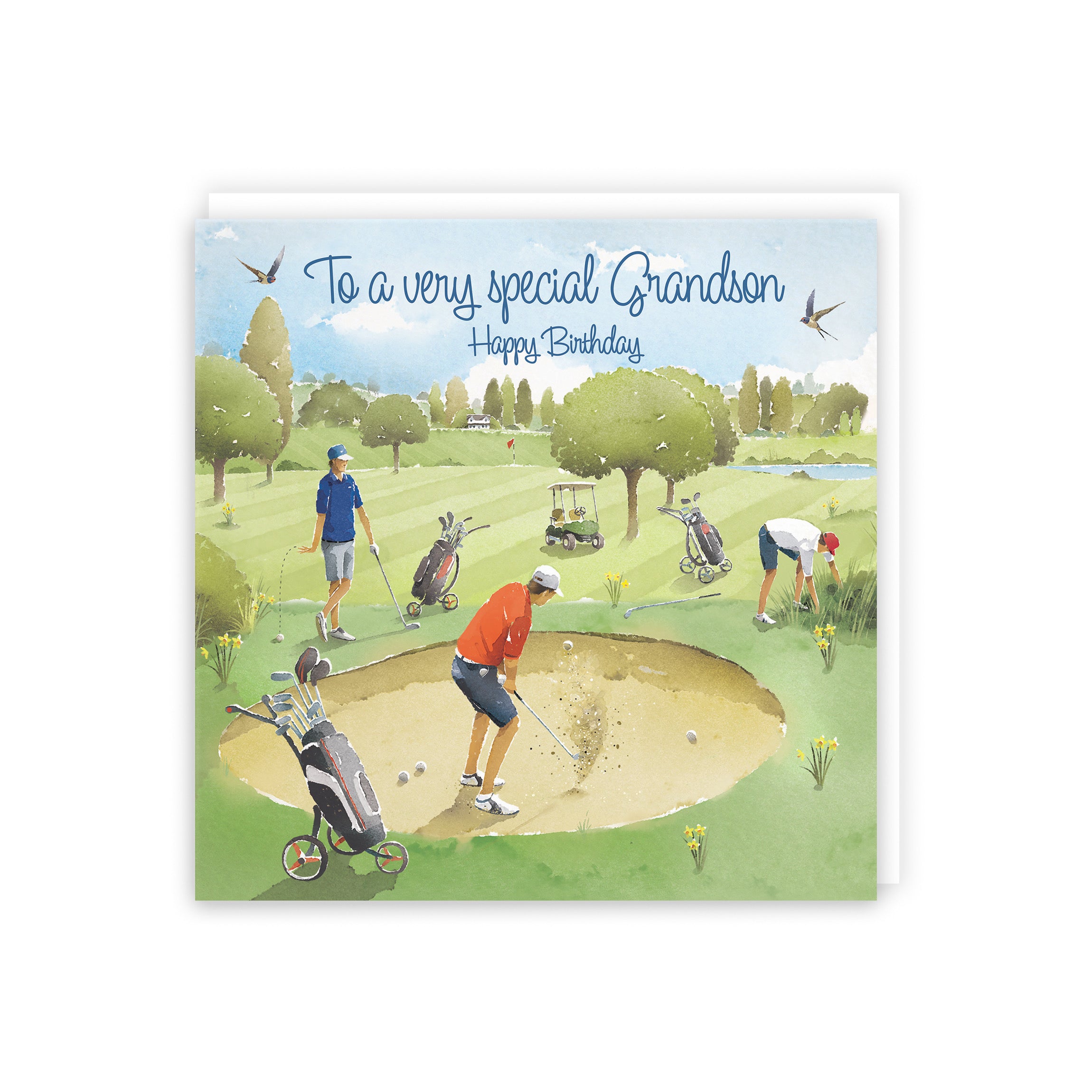 Large Grandson Golfing Birthday Card Milo's Gallery - Default Title (B0CXY1RZKM)