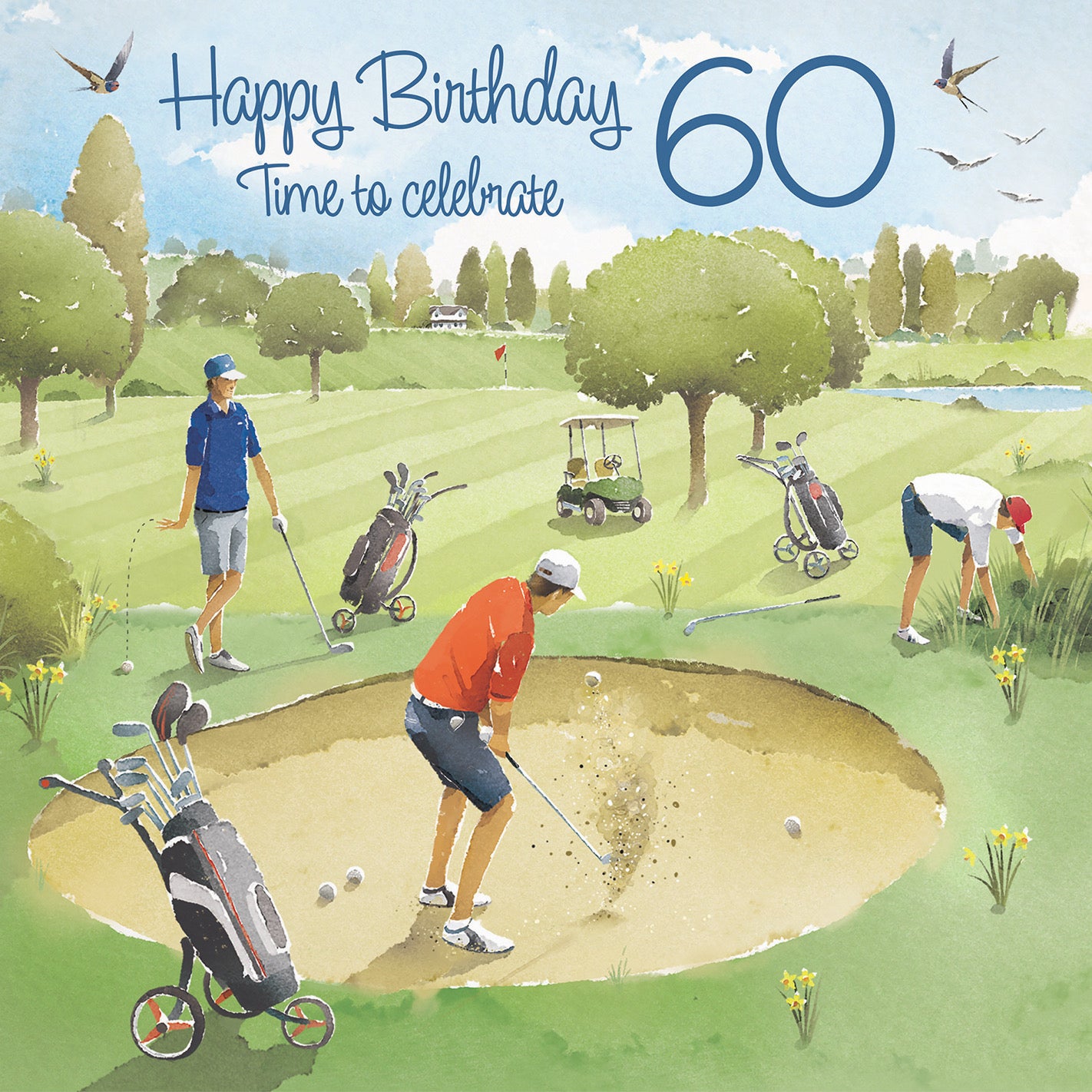 Large Golfing 60th Birthday Card Milo's Gallery - Default Title (B0CXY1RZKN)