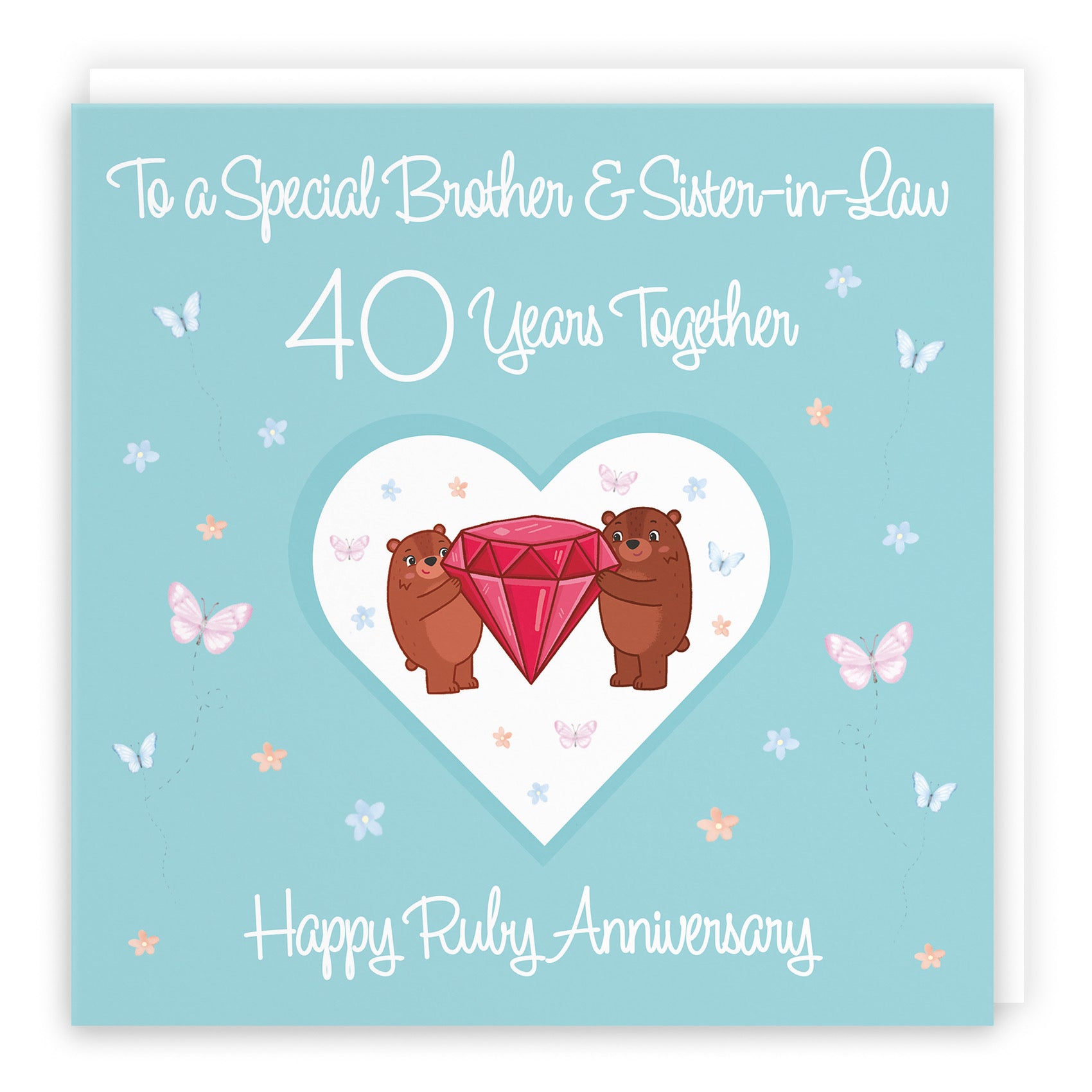 Large Brother & Sister-in-Law 40th Anniversary Card Romantic Meadows - Default Title (B0CXY1WVZ3)