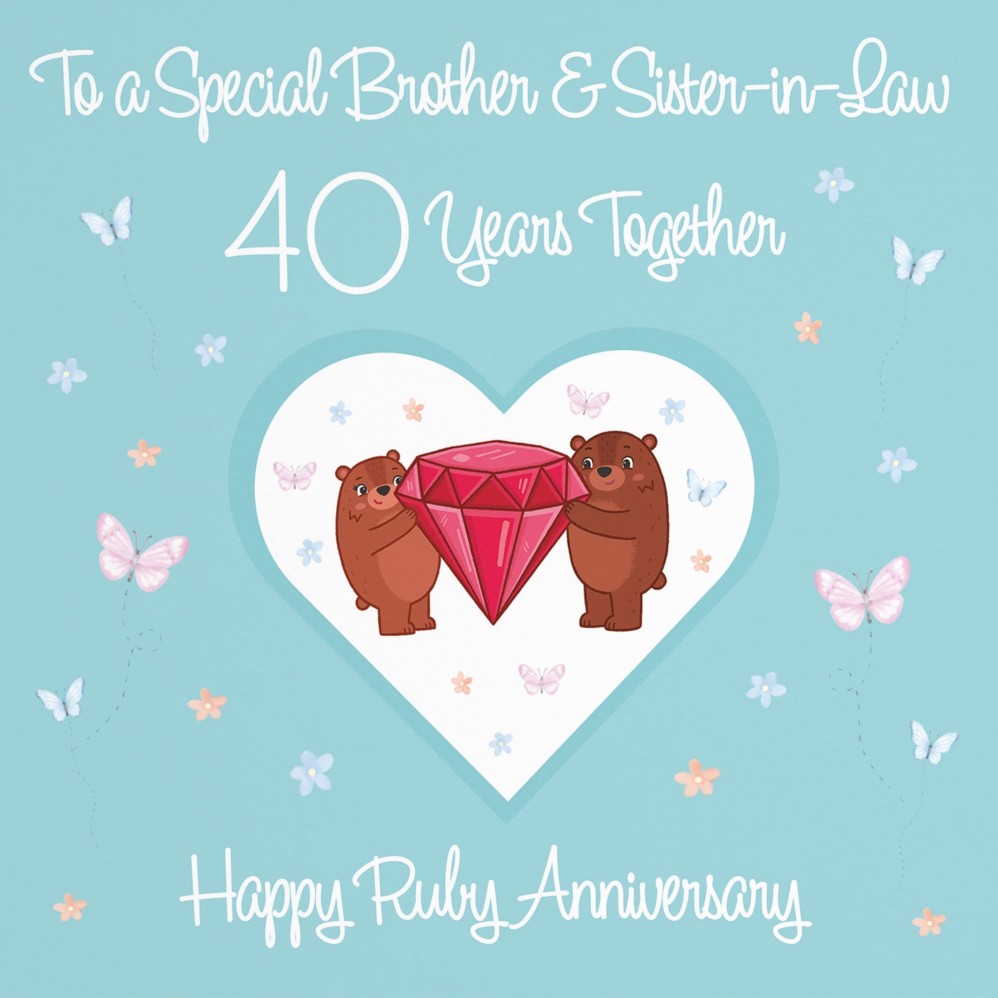 Large Brother & Sister-in-Law 40th Anniversary Card Romantic Meadows - Default Title (B0CXY1WVZ3)