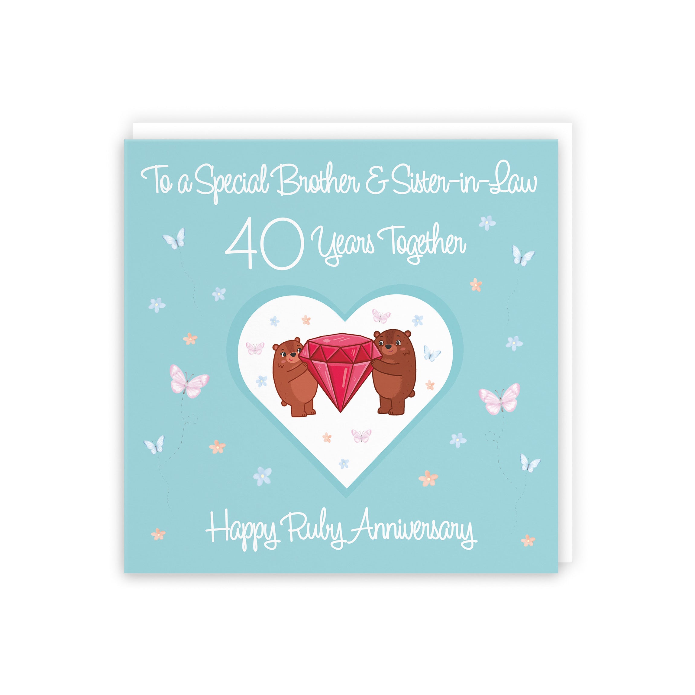 Large Brother & Sister-in-Law 40th Anniversary Card Romantic Meadows - Default Title (B0CXY1WVZ3)