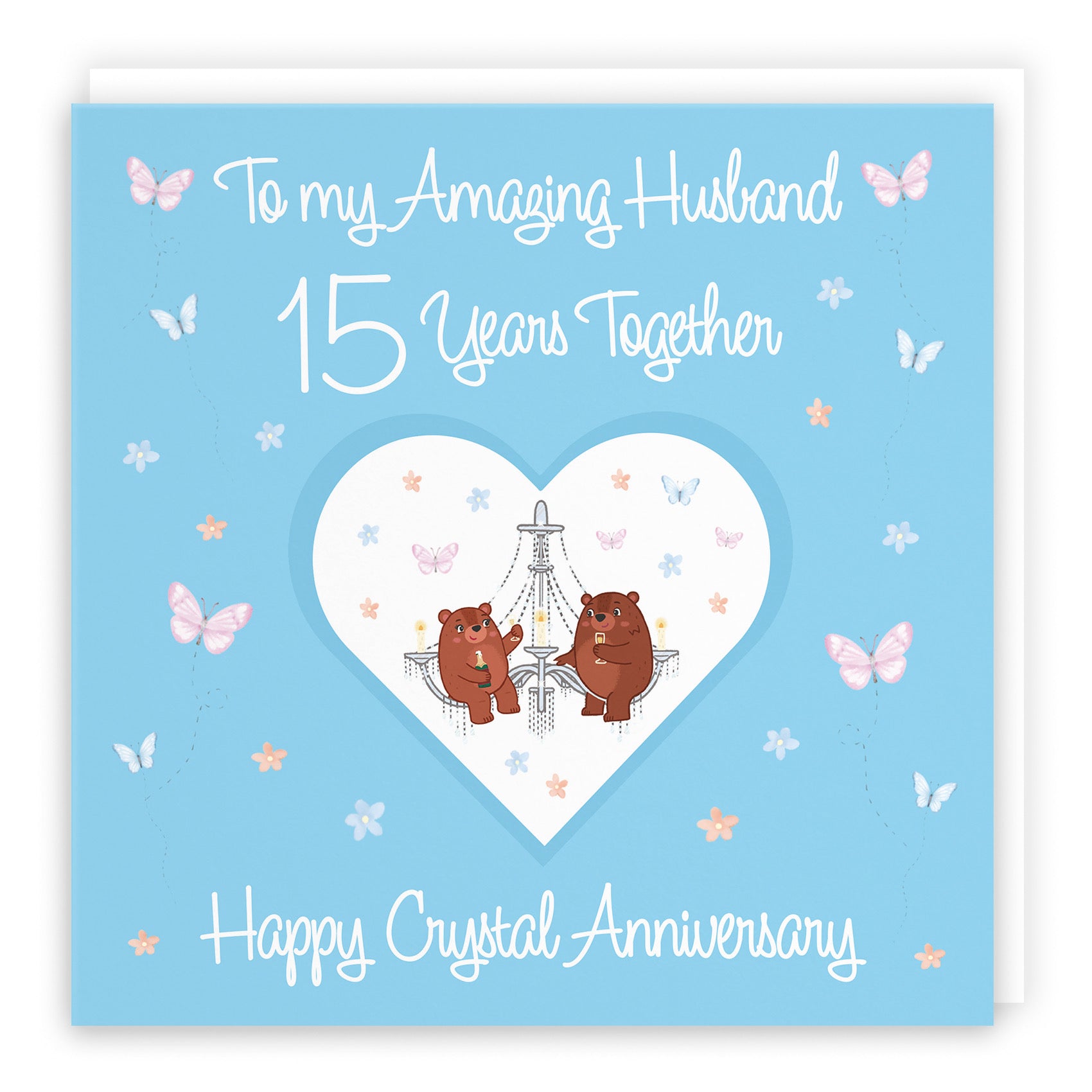 Large Husband 15th Anniversary Card Romantic Meadows - Default Title (B0CXY3G26P)