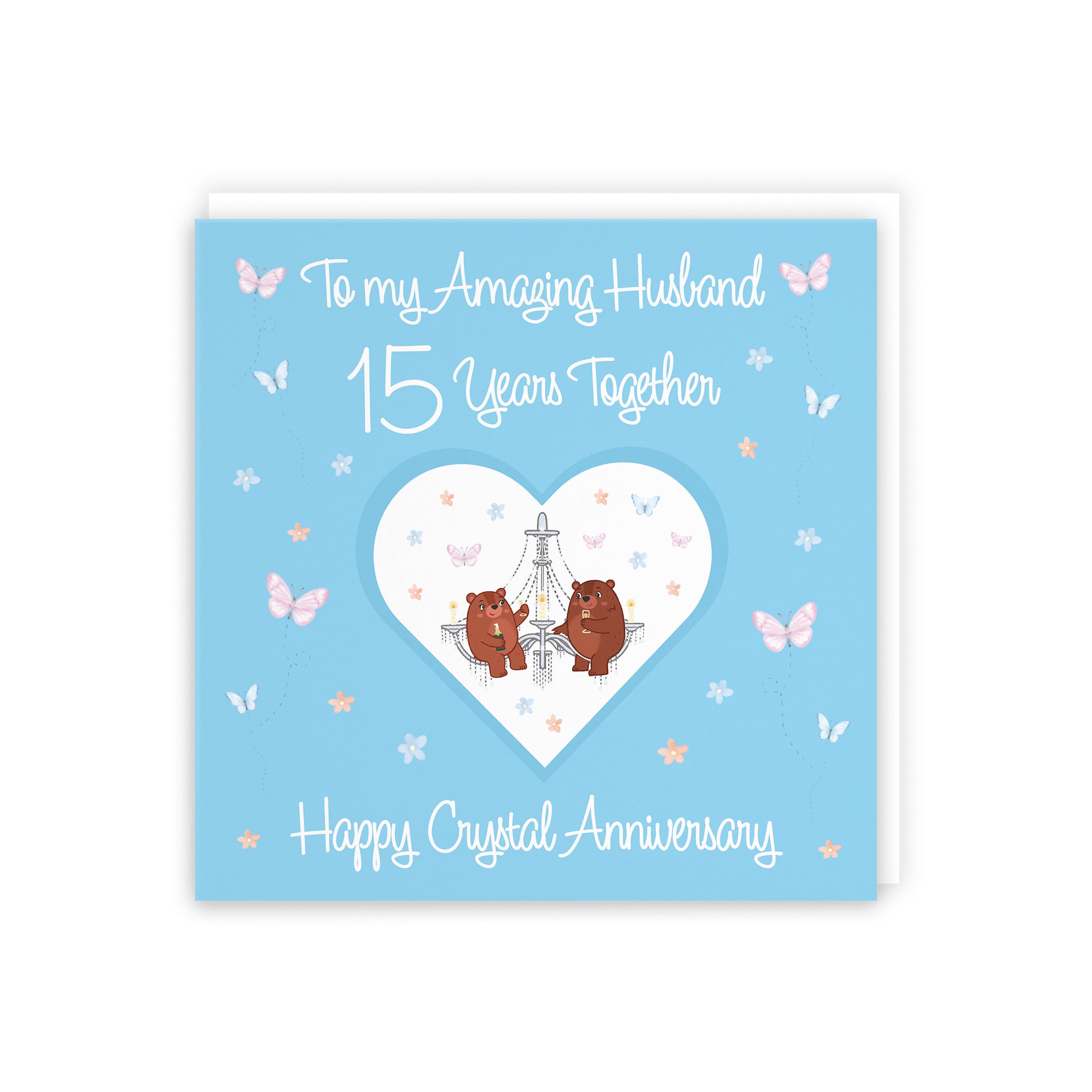 Large Husband 15th Anniversary Card Romantic Meadows - Default Title (B0CXY3G26P)