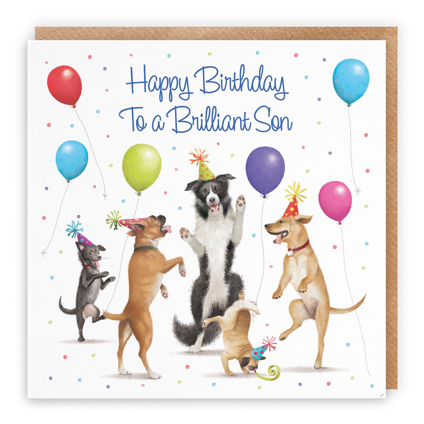 Large Son Birthday Card Dancing Dogs Milo's Gallery - Default Title (B0CXY3G4RW)
