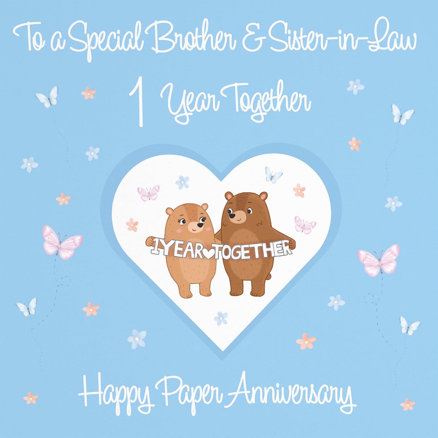 Large Brother & Sister-in-Law 1st Anniversary Card Romantic Meadows - Default Title (B0CXY3NNTB)