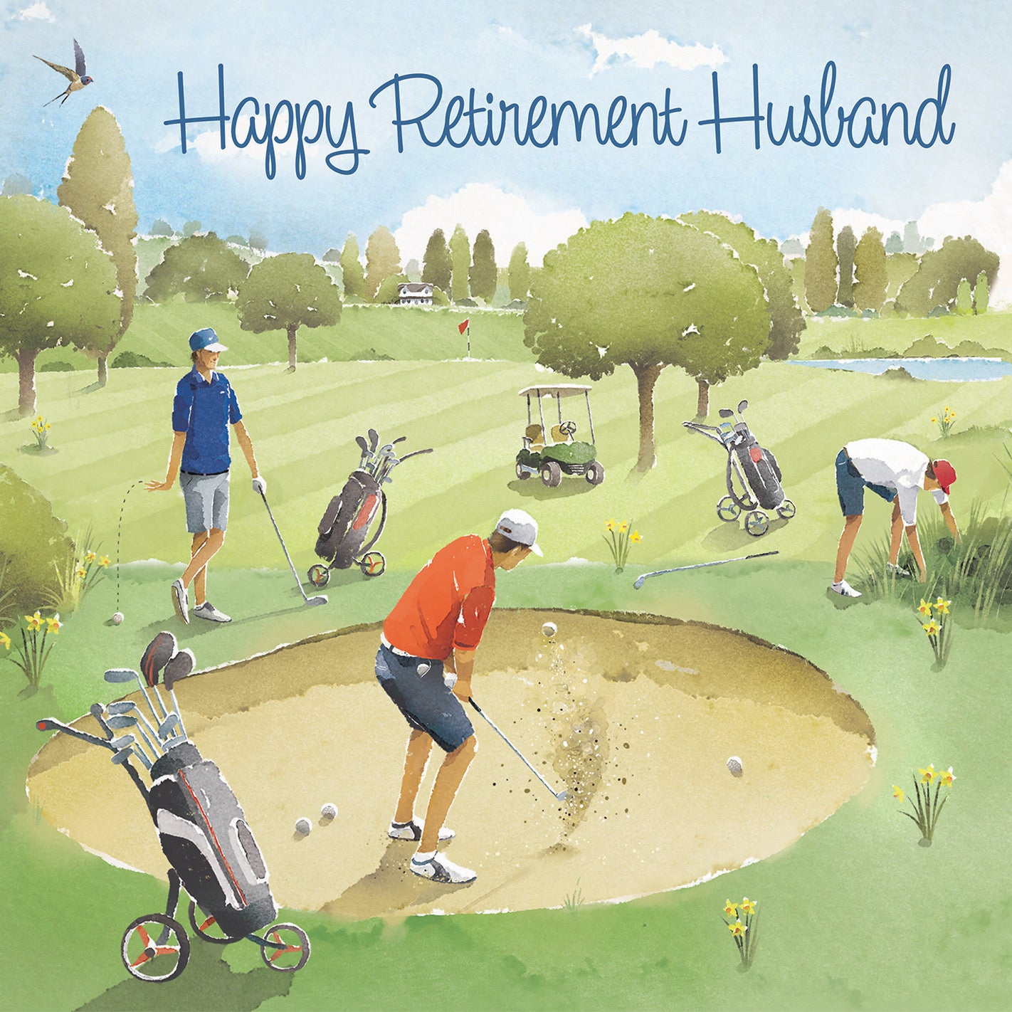 Large Husband Golfing Retirement Card Milo's Gallery - Default Title (B0CXY3VBFS)