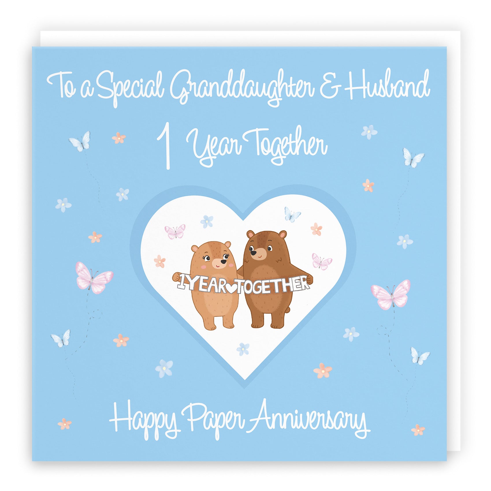 Large Granddaughter & Husband 1st Anniversary Card Romantic Meadows - Default Title (B0CXY3W16P)