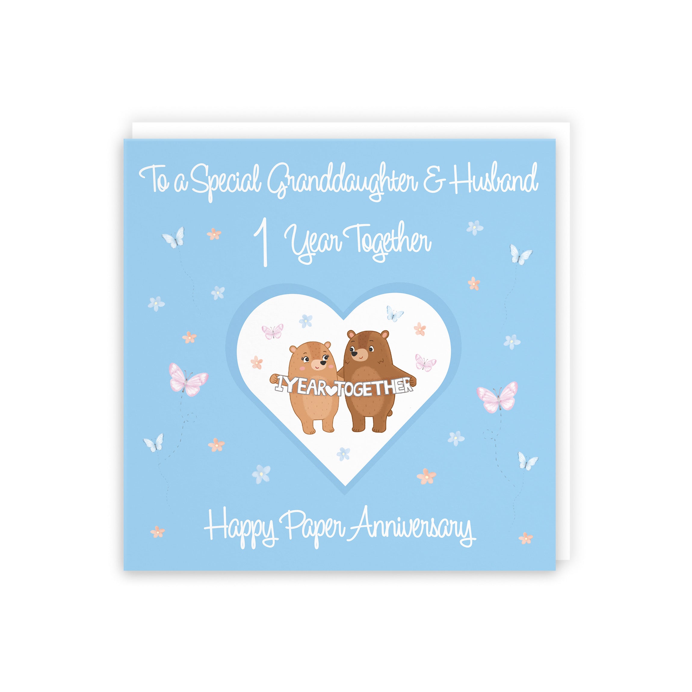 Large Granddaughter & Husband 1st Anniversary Card Romantic Meadows - Default Title (B0CXY3W16P)